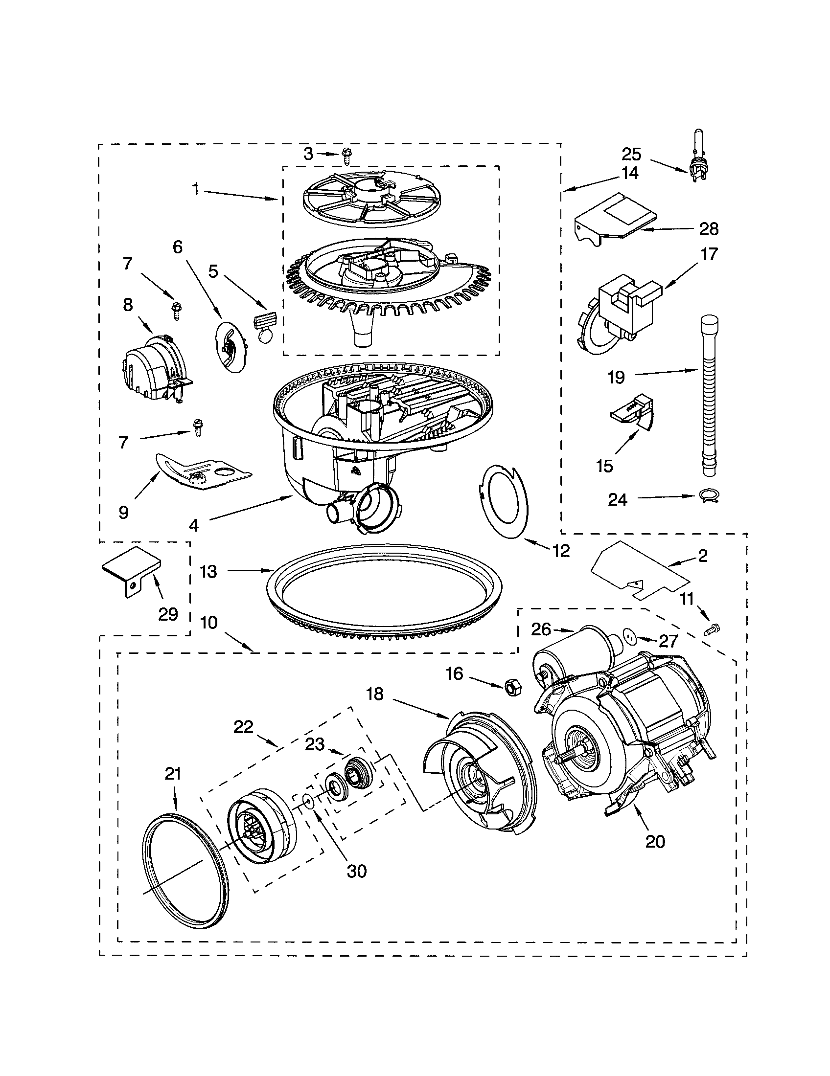 Kenmore 66517462300 pump and motor diagram