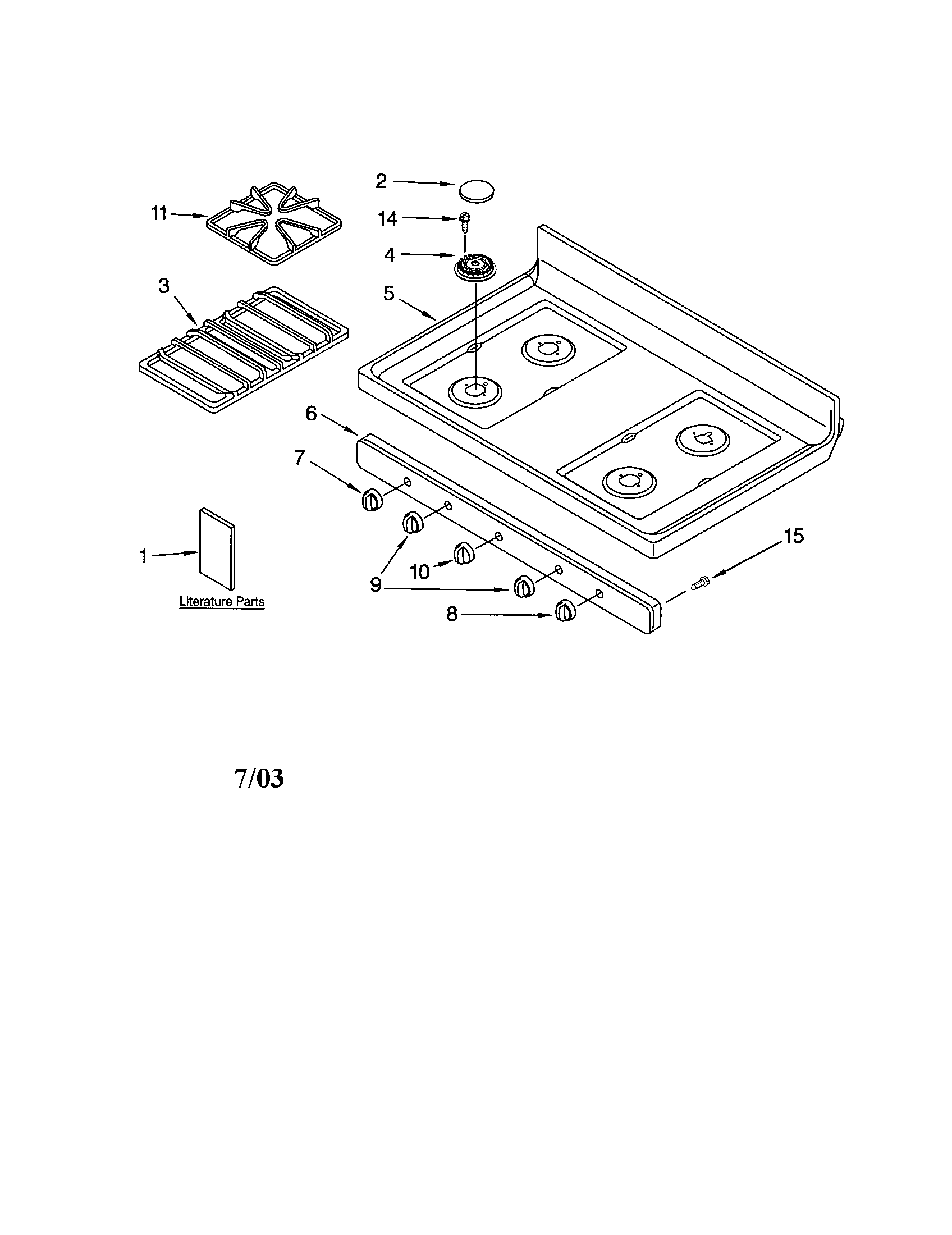 Kenmore 66575972300 cooktop diagram