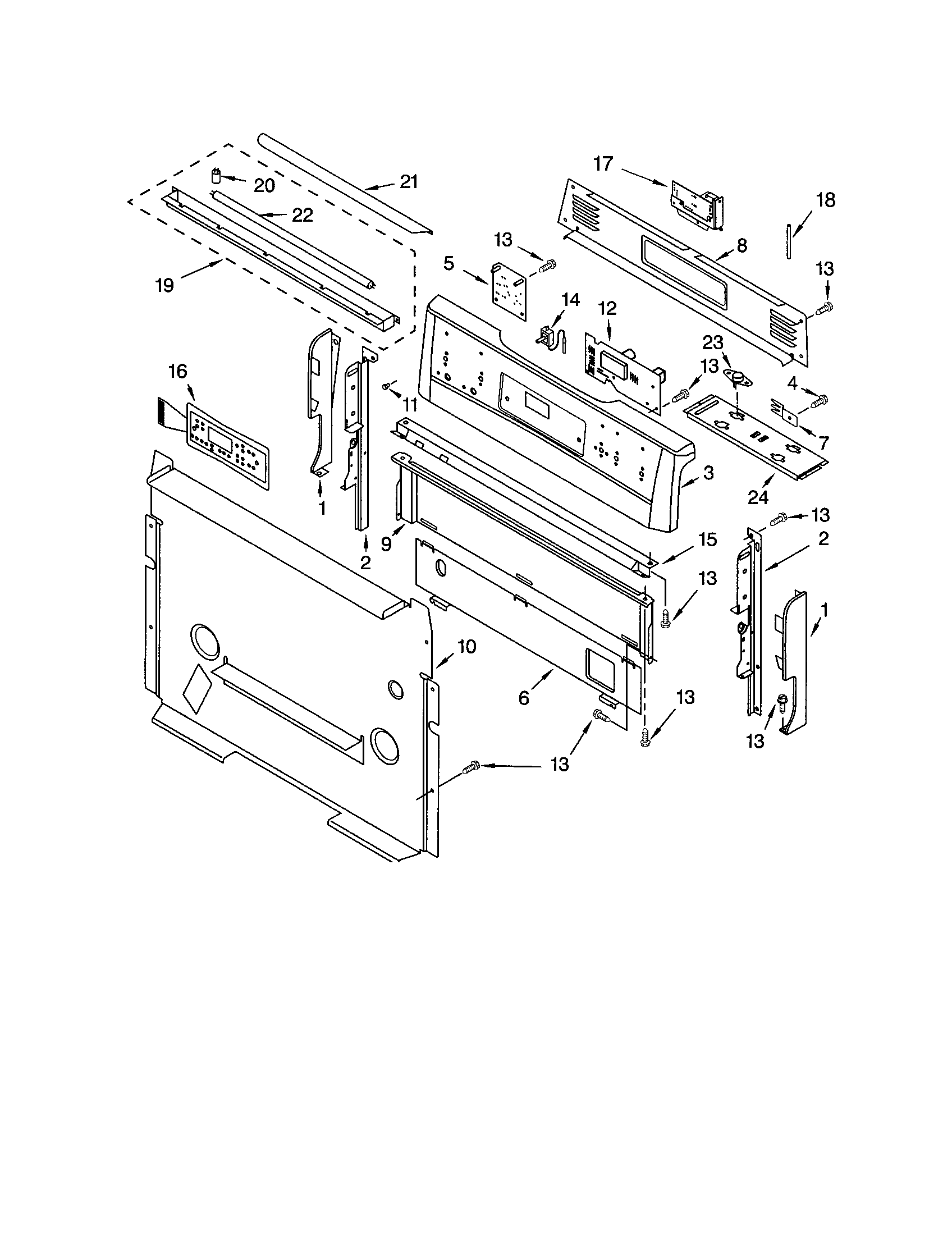 Kenmore 66575972300 control panel diagram