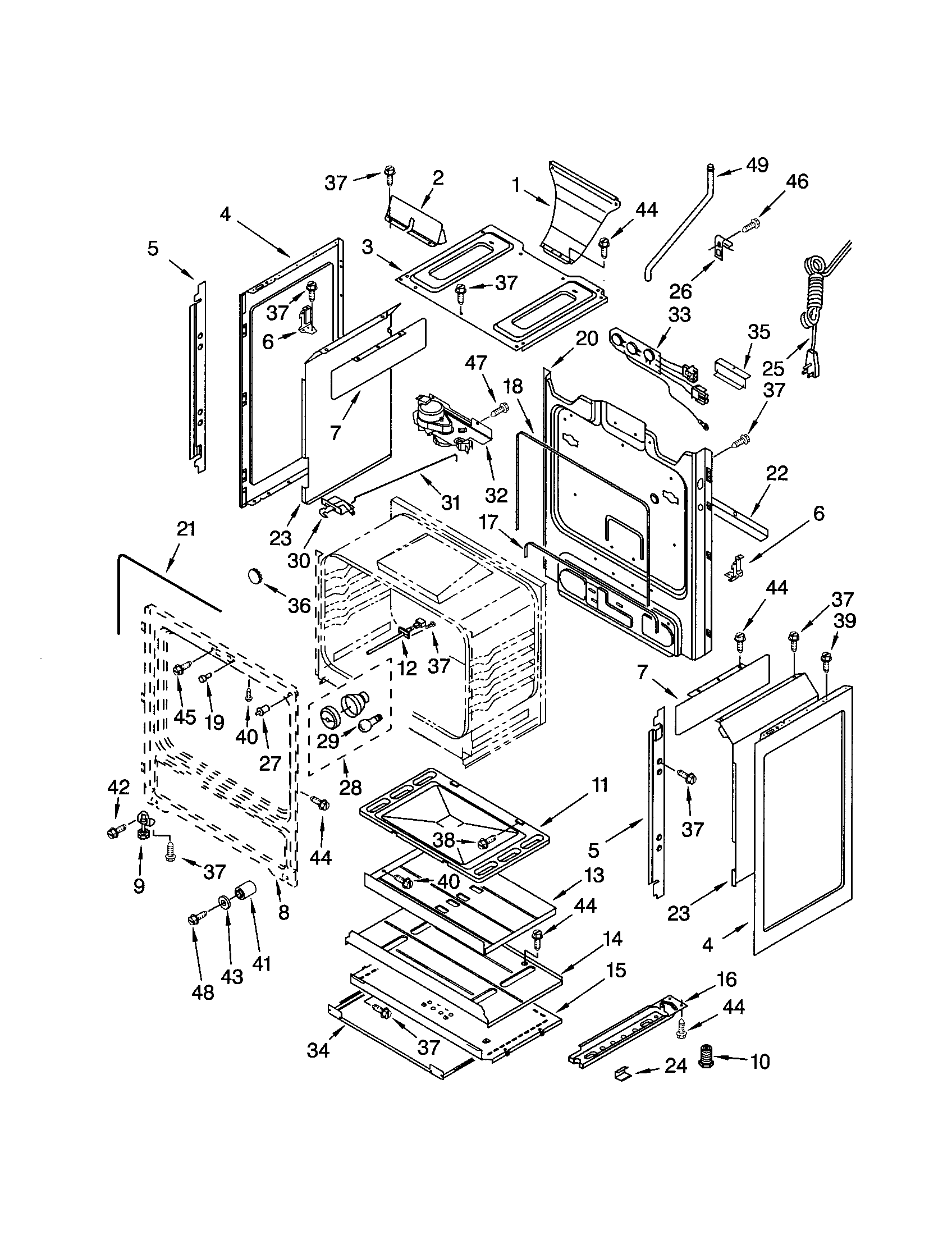 Kenmore 66575972300 chassis diagram