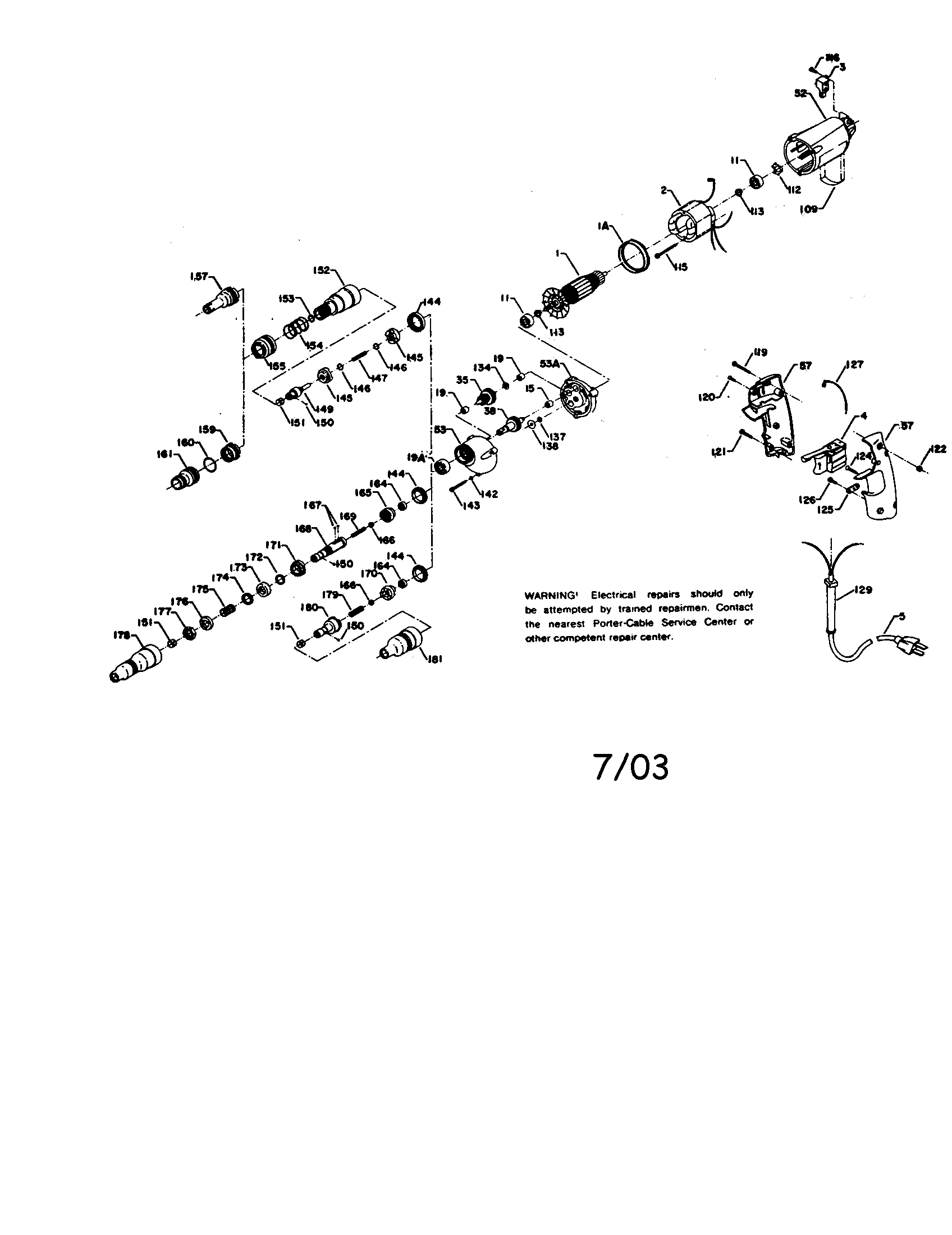 Porter Cable 623 fastener diagram