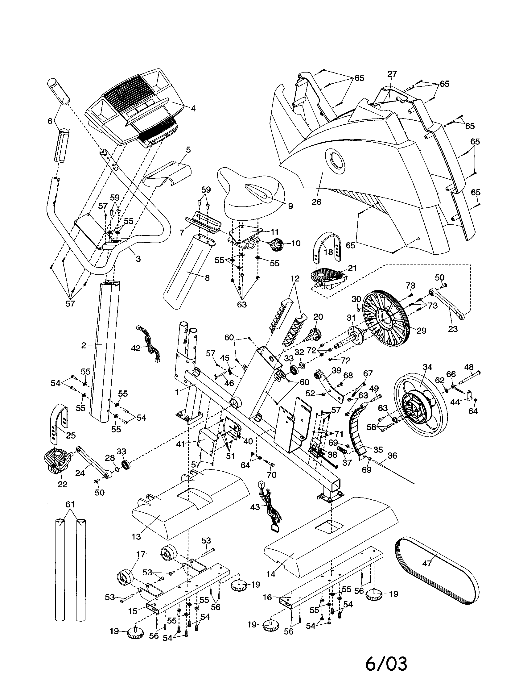 NordicTrack 831283141 console/frame/seat/cover diagram