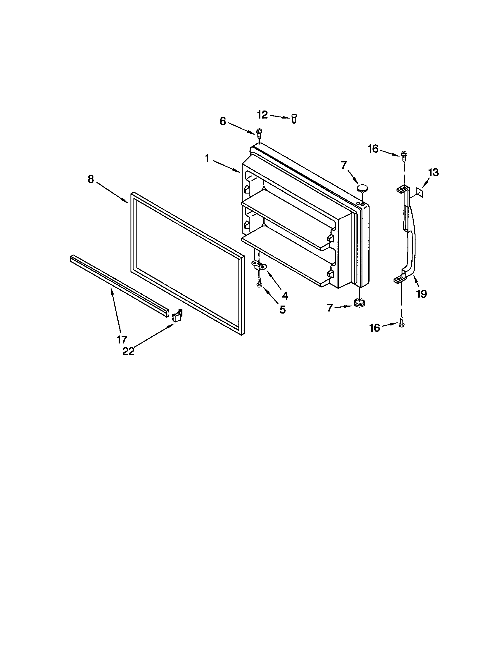 Kenmore 10673294301 freezer door diagram