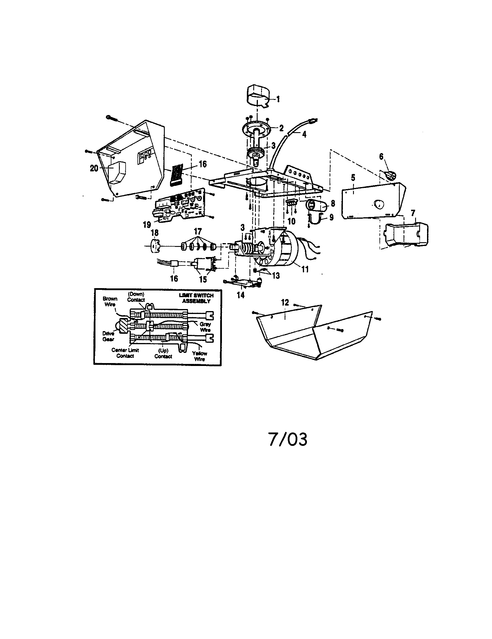 Craftsman 13953974 opener assembly diagram