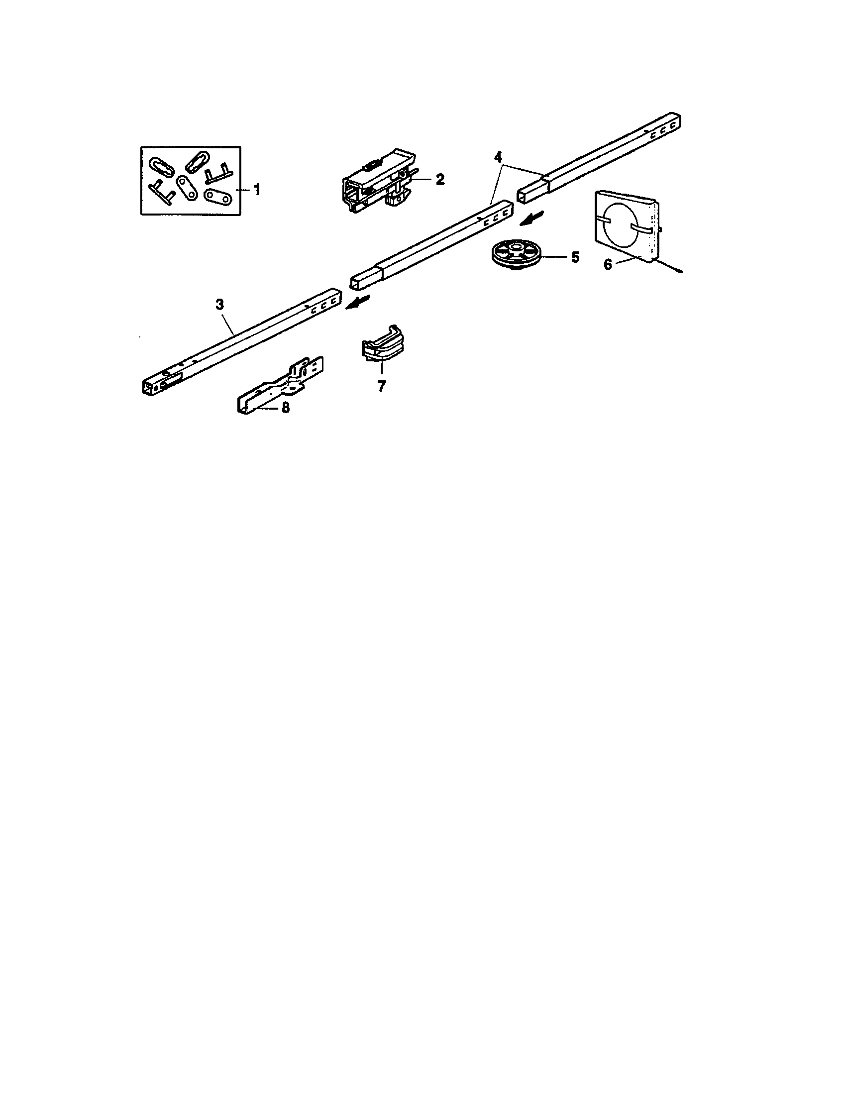 Craftsman 13953974 rail assembly diagram