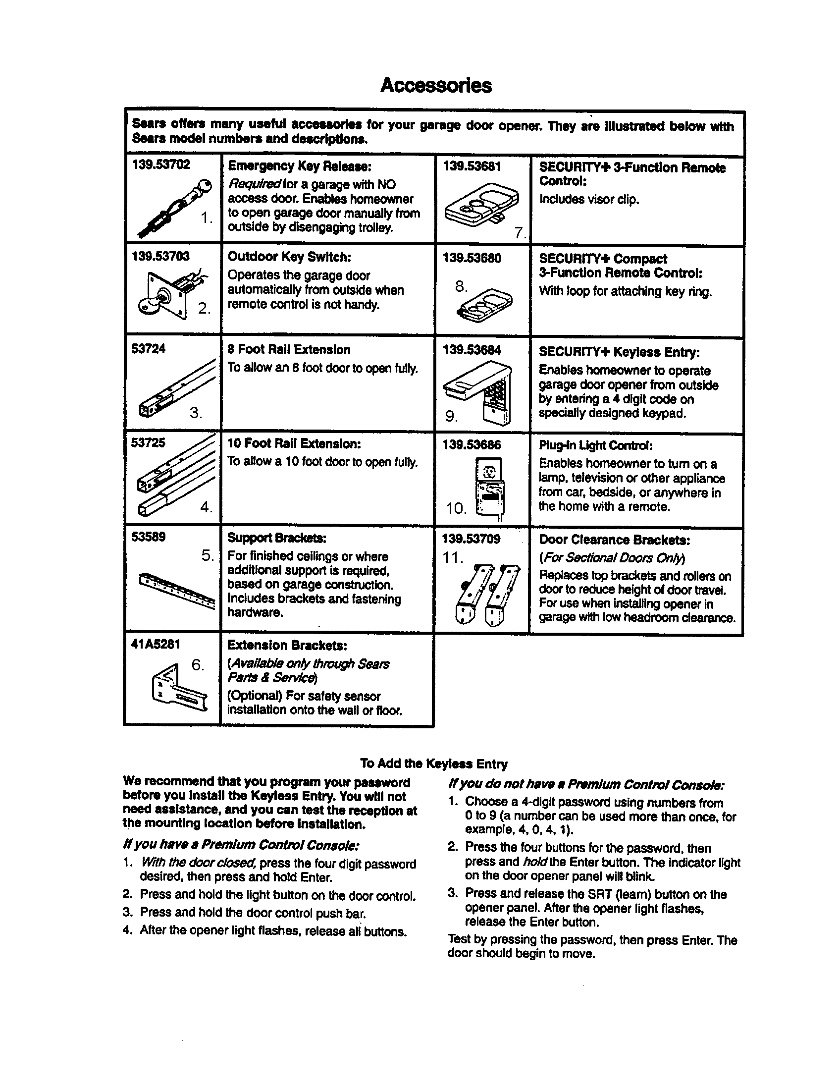 Craftsman 13953974 accessories diagram