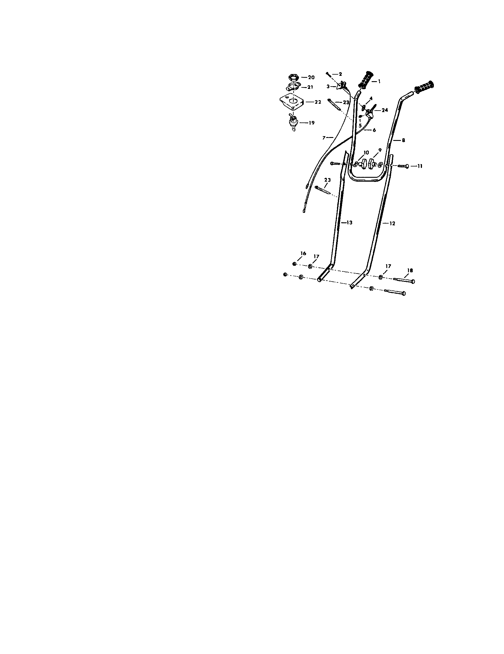 Poulan PPFTC14 handlebar/throttle diagram