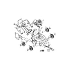 Poulan PP730A engine/housing/handle diagram