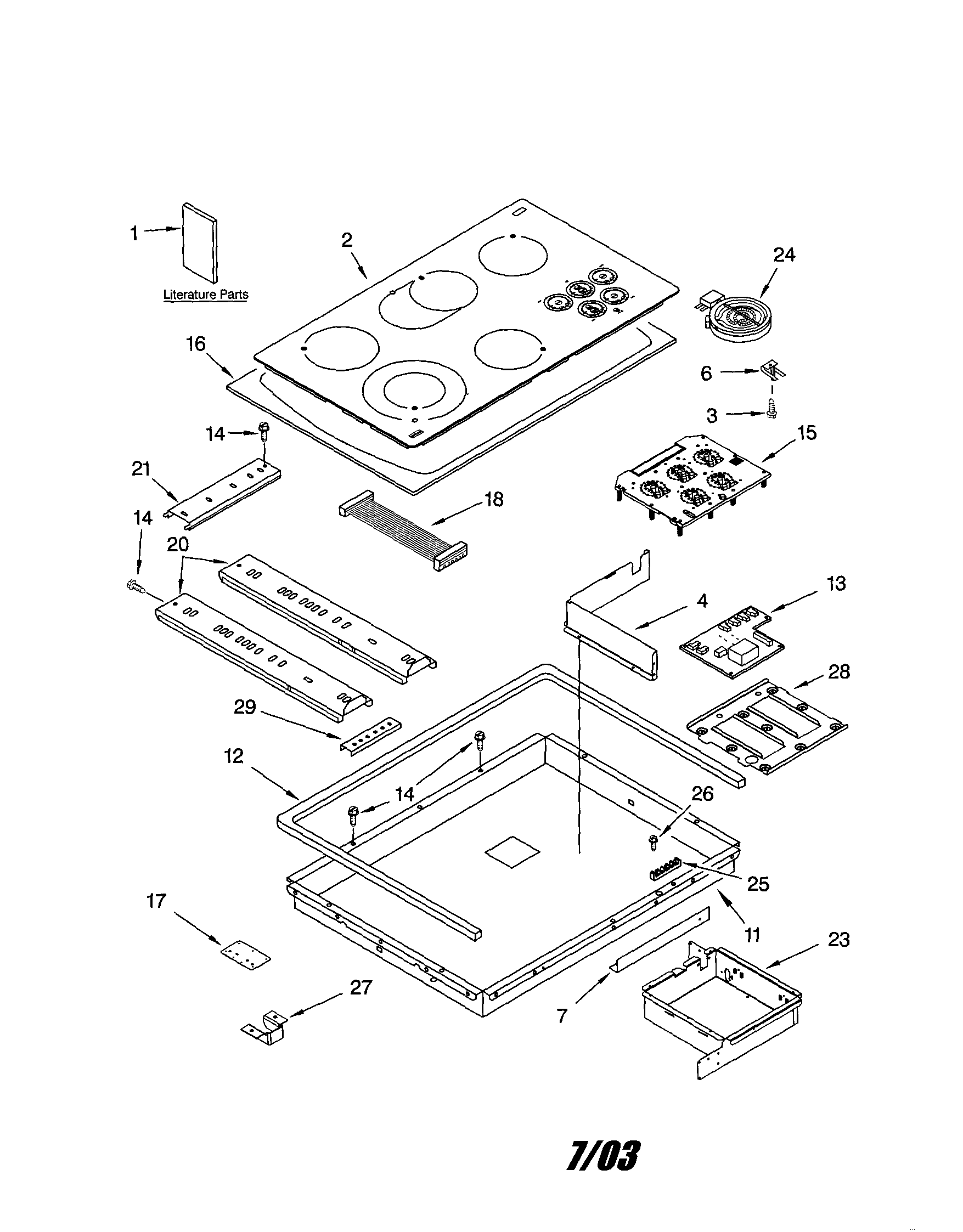 Kenmore 66544052300 cooktop diagram