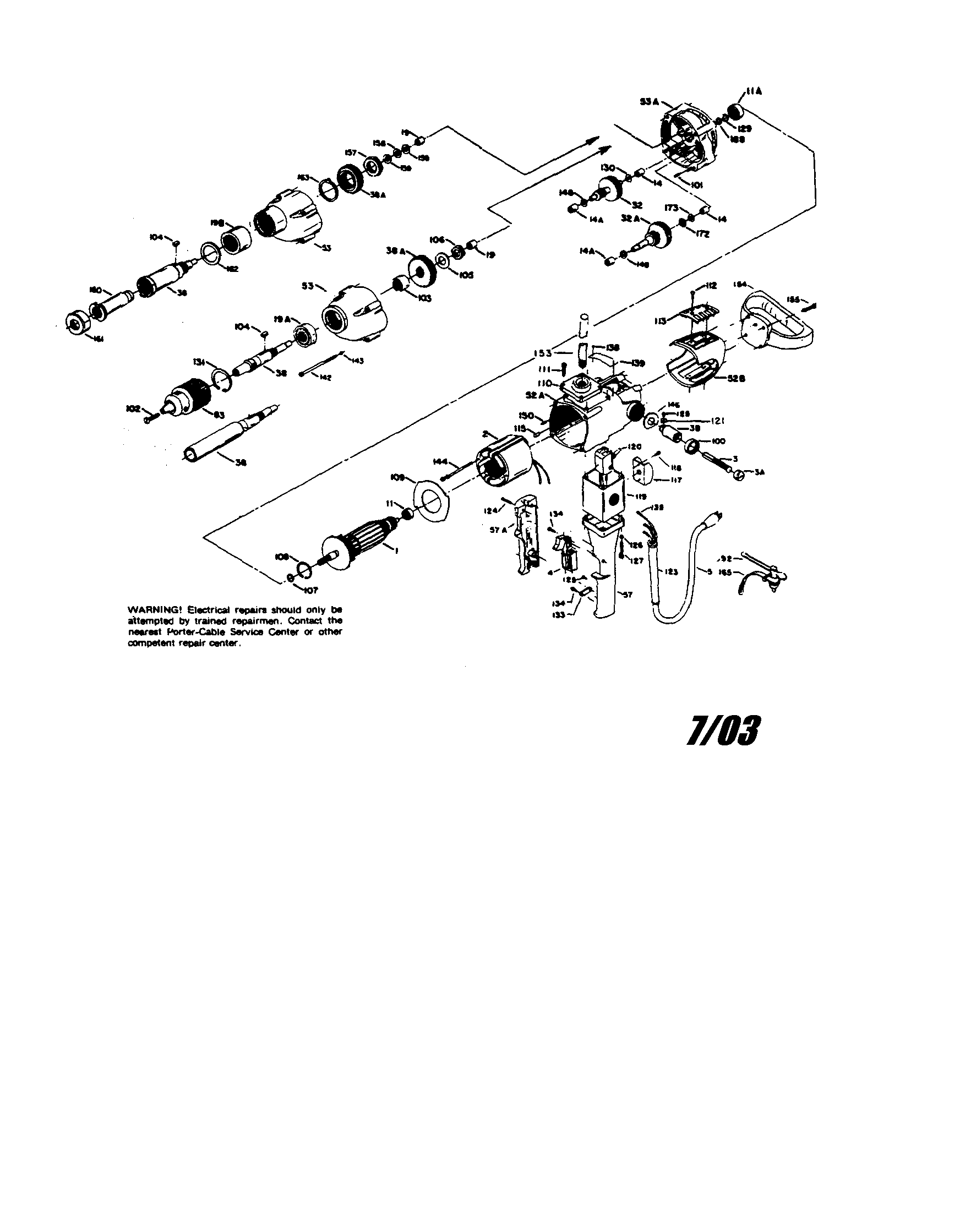 Porter Cable 7306 drills diagram