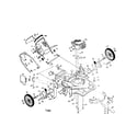 Poulan PP752HI engine/housing/handle/wheel diagram
