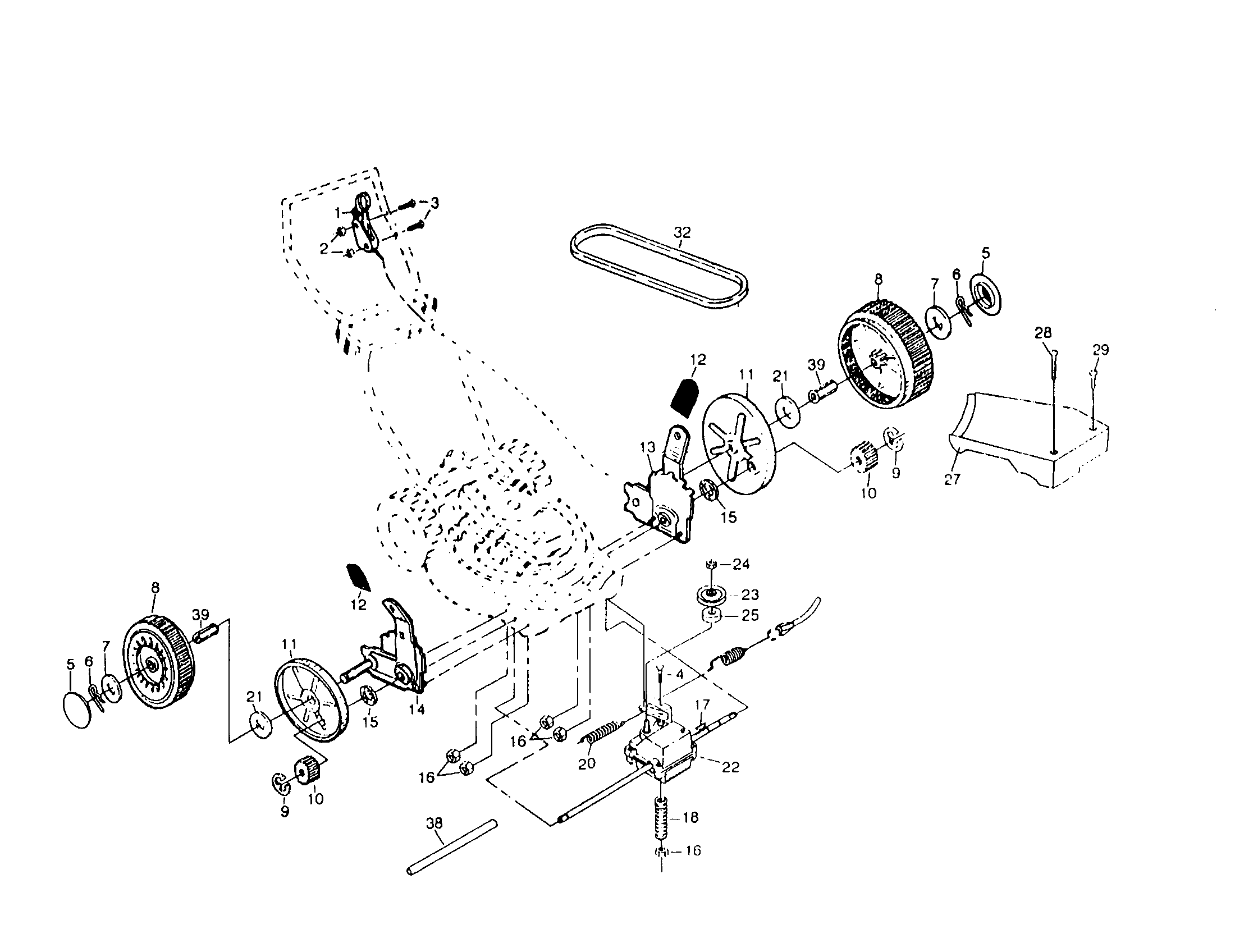 Poulan PP752HIA wheels/tires/belt diagram