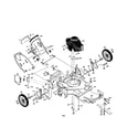 Poulan PP752PHJA engine/handle/ housing diagram