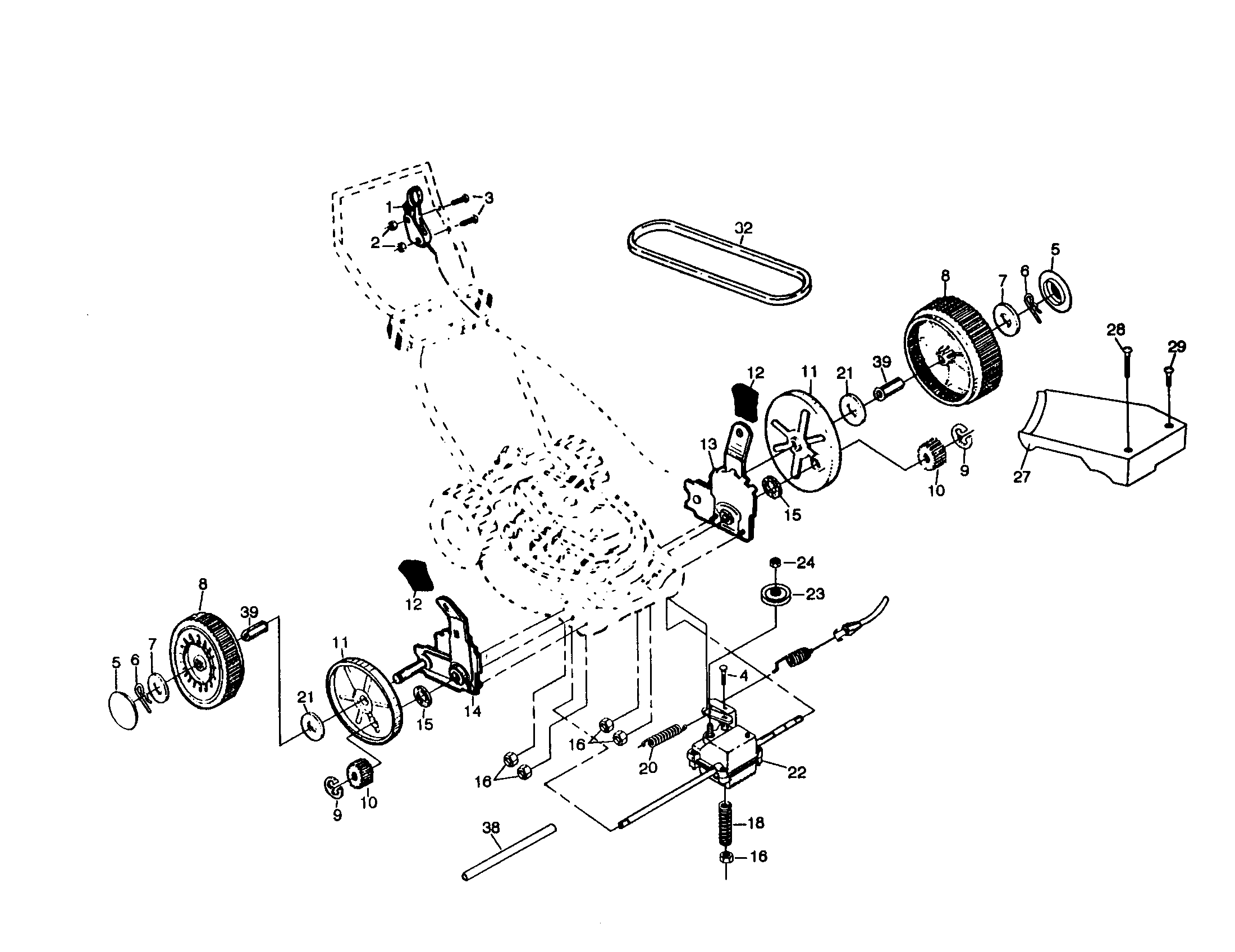 Poulan PP752PHKA wheels/tires/belt diagram