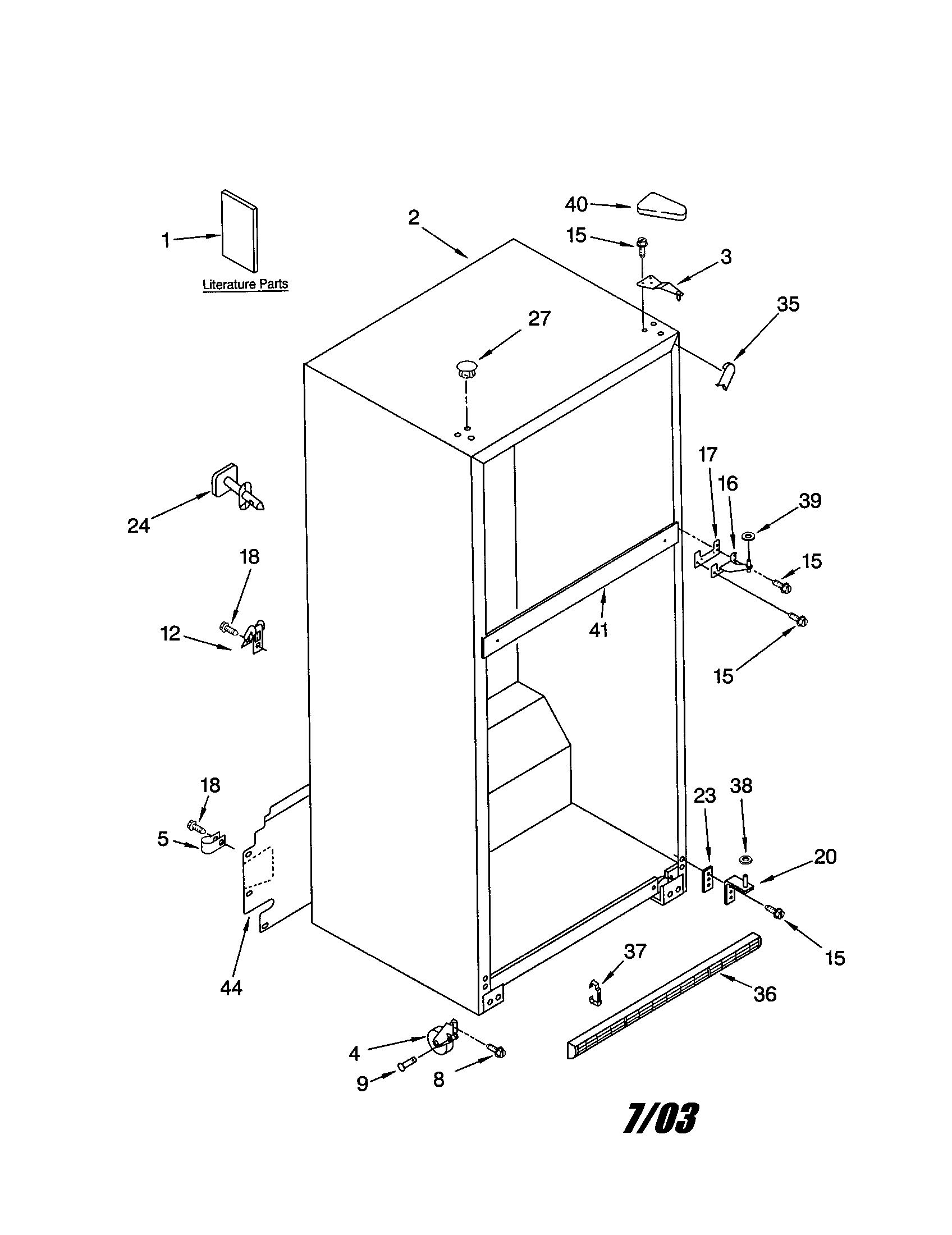 Kenmore 10673853302 cabinet diagram