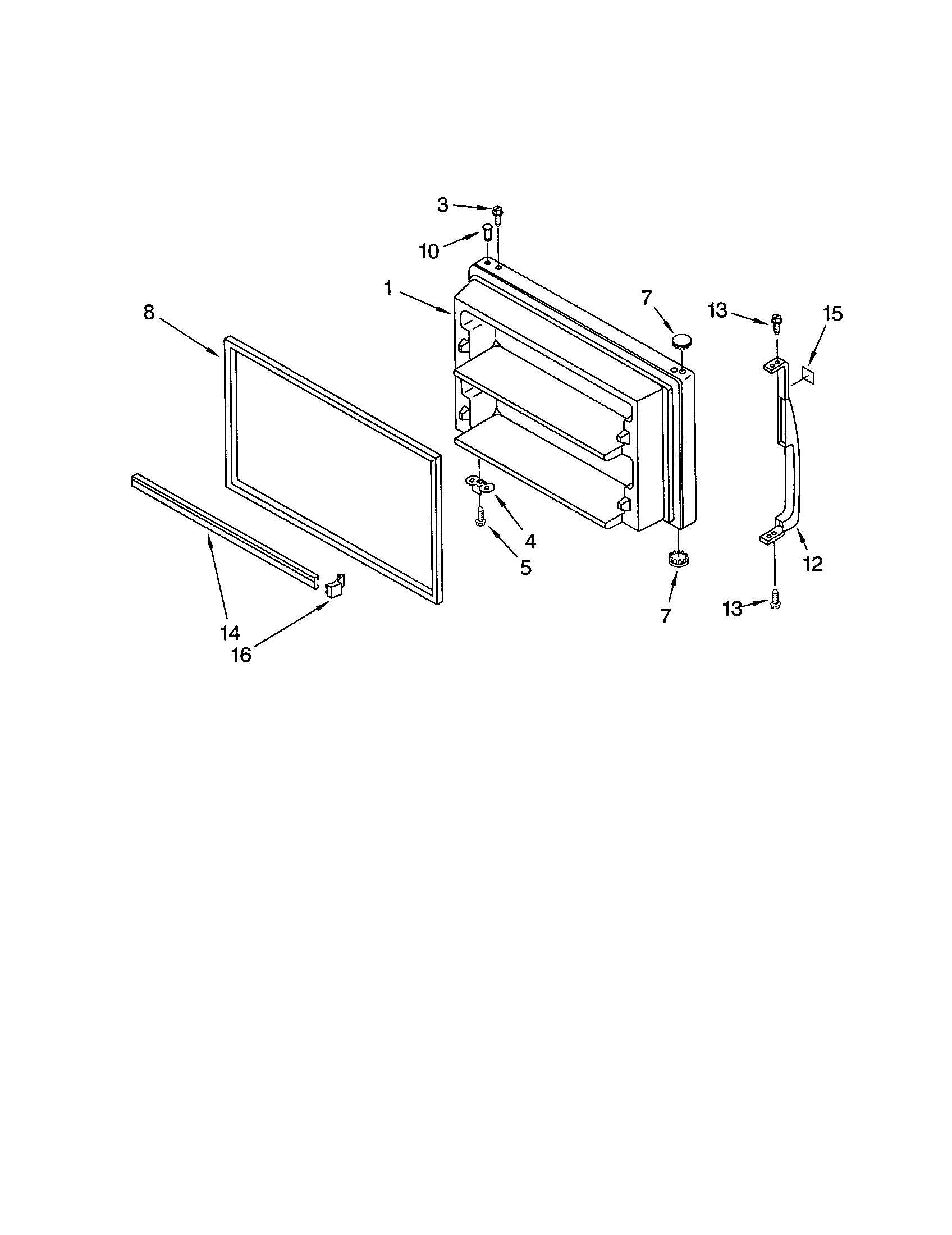 Kenmore 10673853302 freezer door diagram