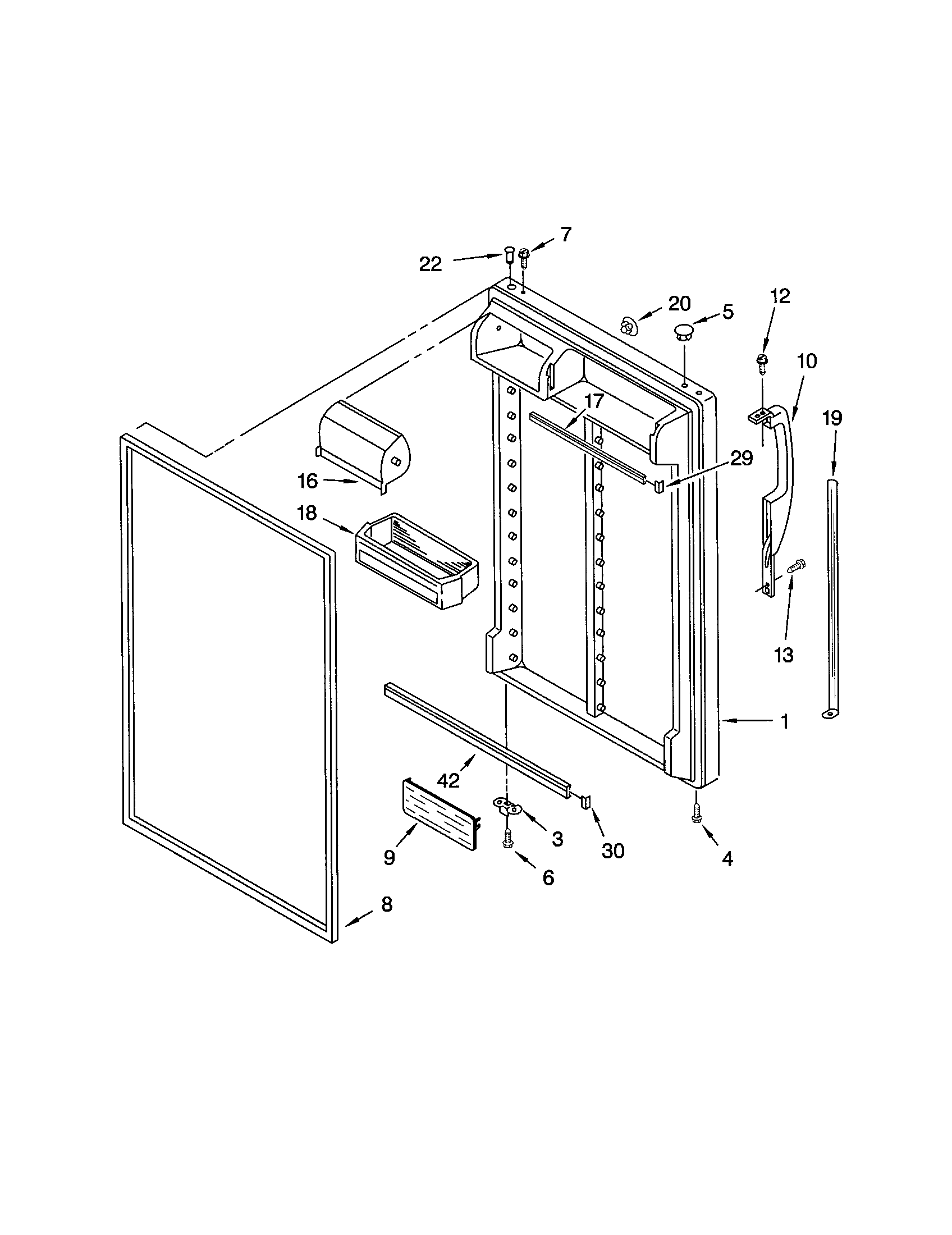Kenmore 10673853302 refrigerator door diagram