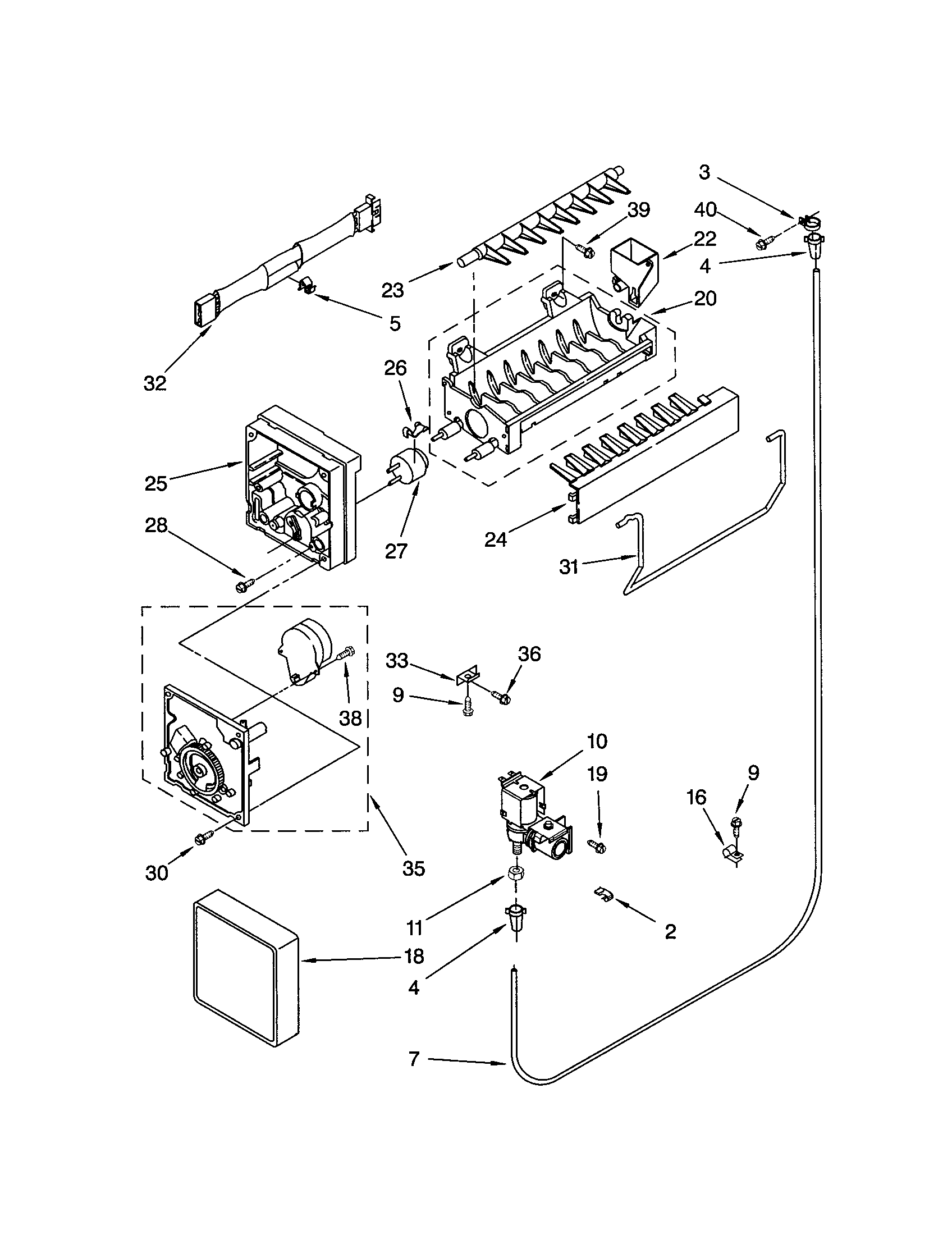 Kenmore 10673853302 icemaker diagram