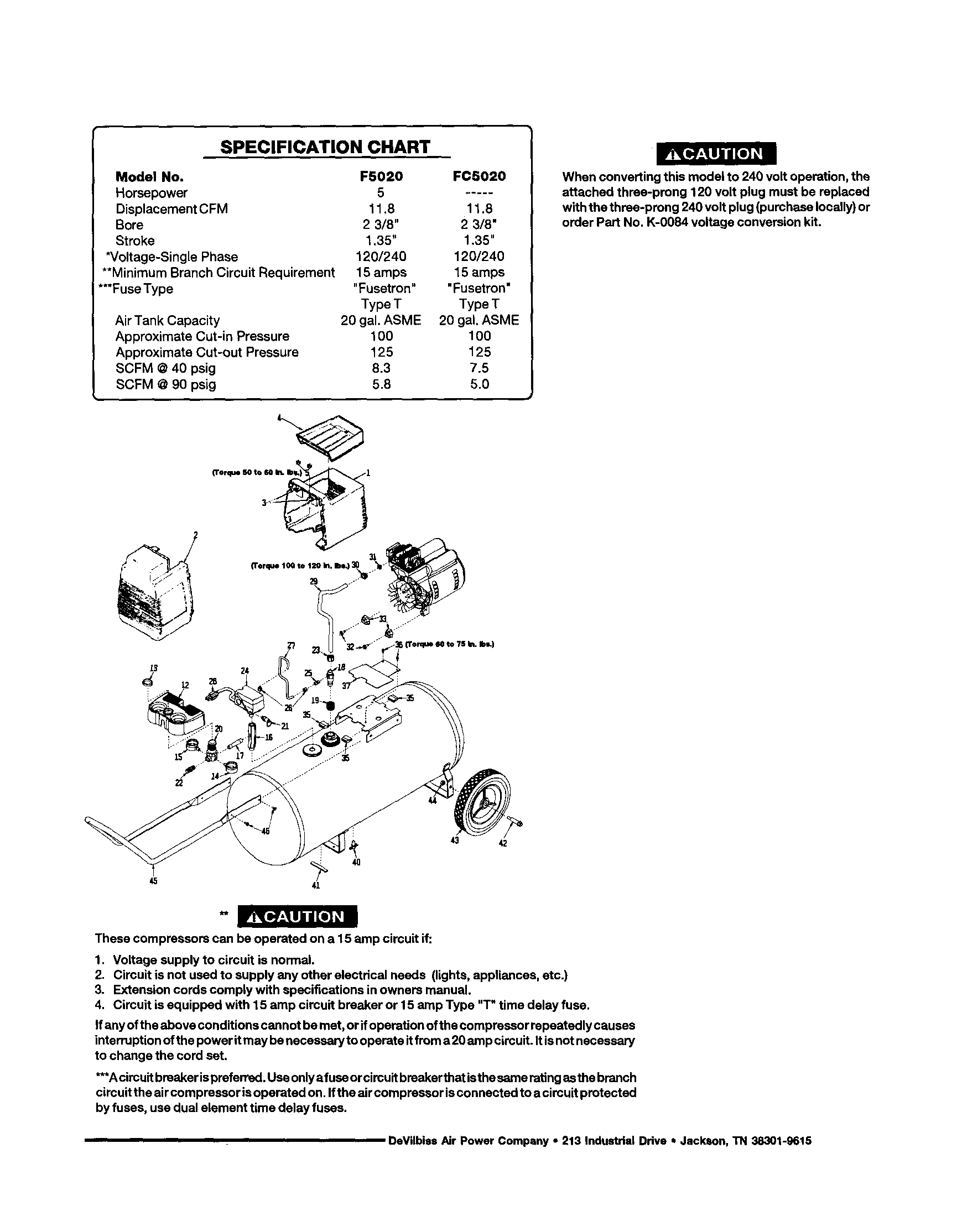 Devilbiss FC5020 sroud/cover/wheel/manifold diagram