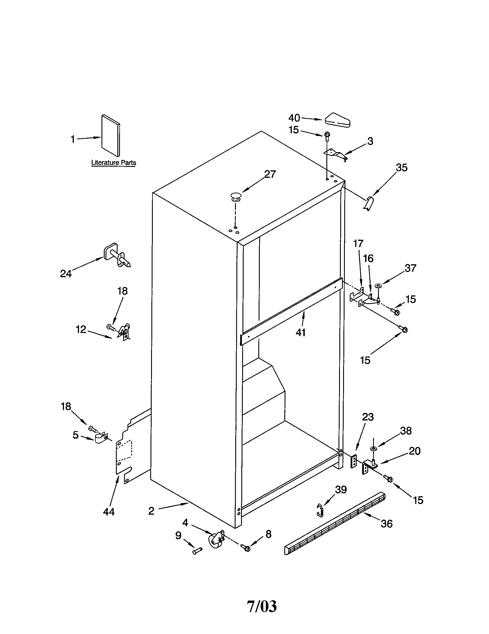 Kenmore 10663844302 cabinet diagram