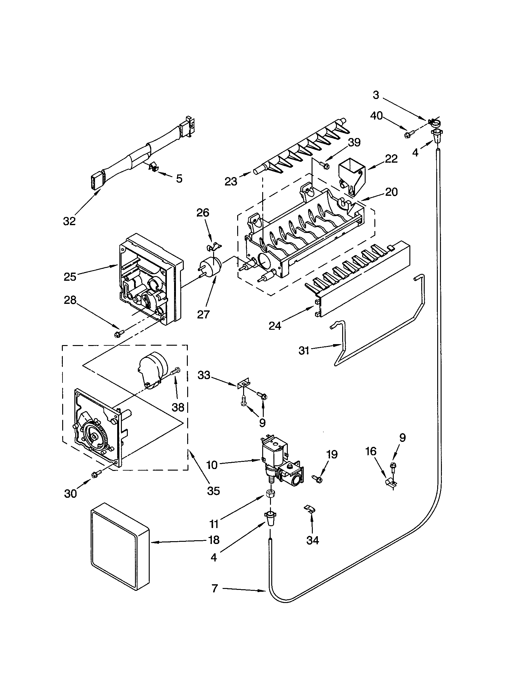 Kenmore 10663844302 icemaker diagram
