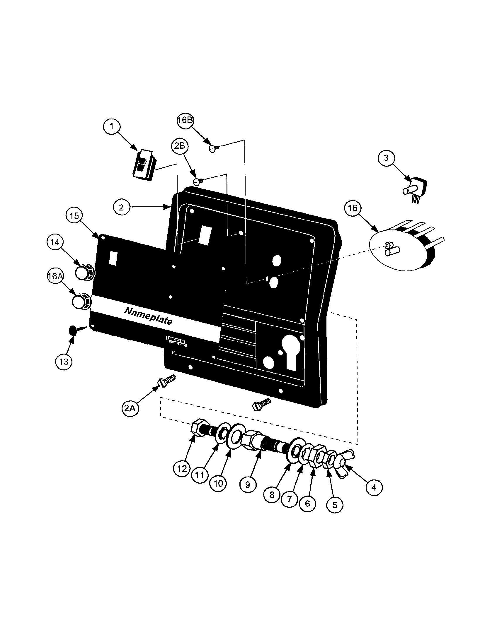 Lincoln PRO 155 case front assembly diagram