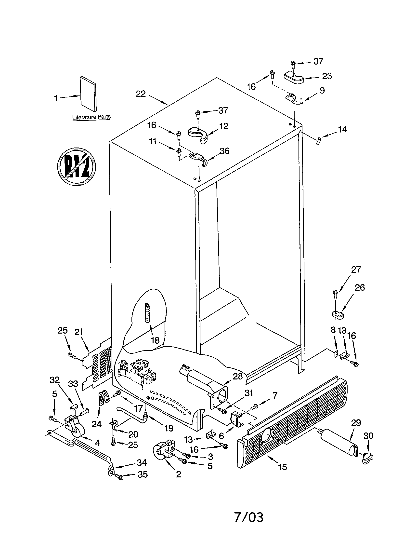 Kenmore 10653792200 cabinet diagram