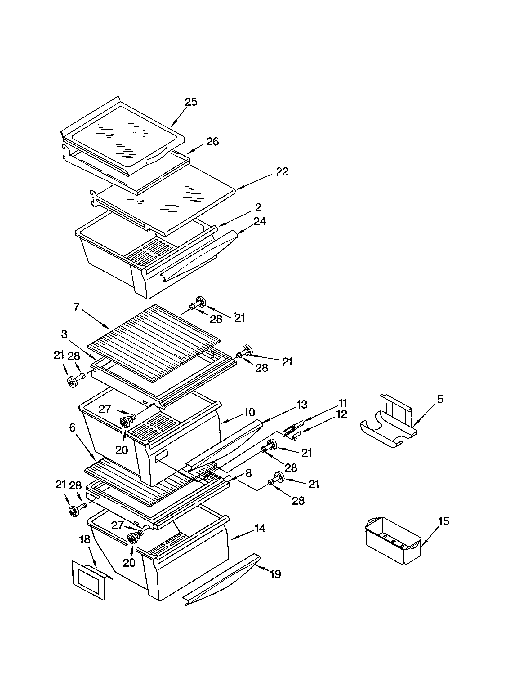 Kenmore 10653792200 refrigerator shelf diagram