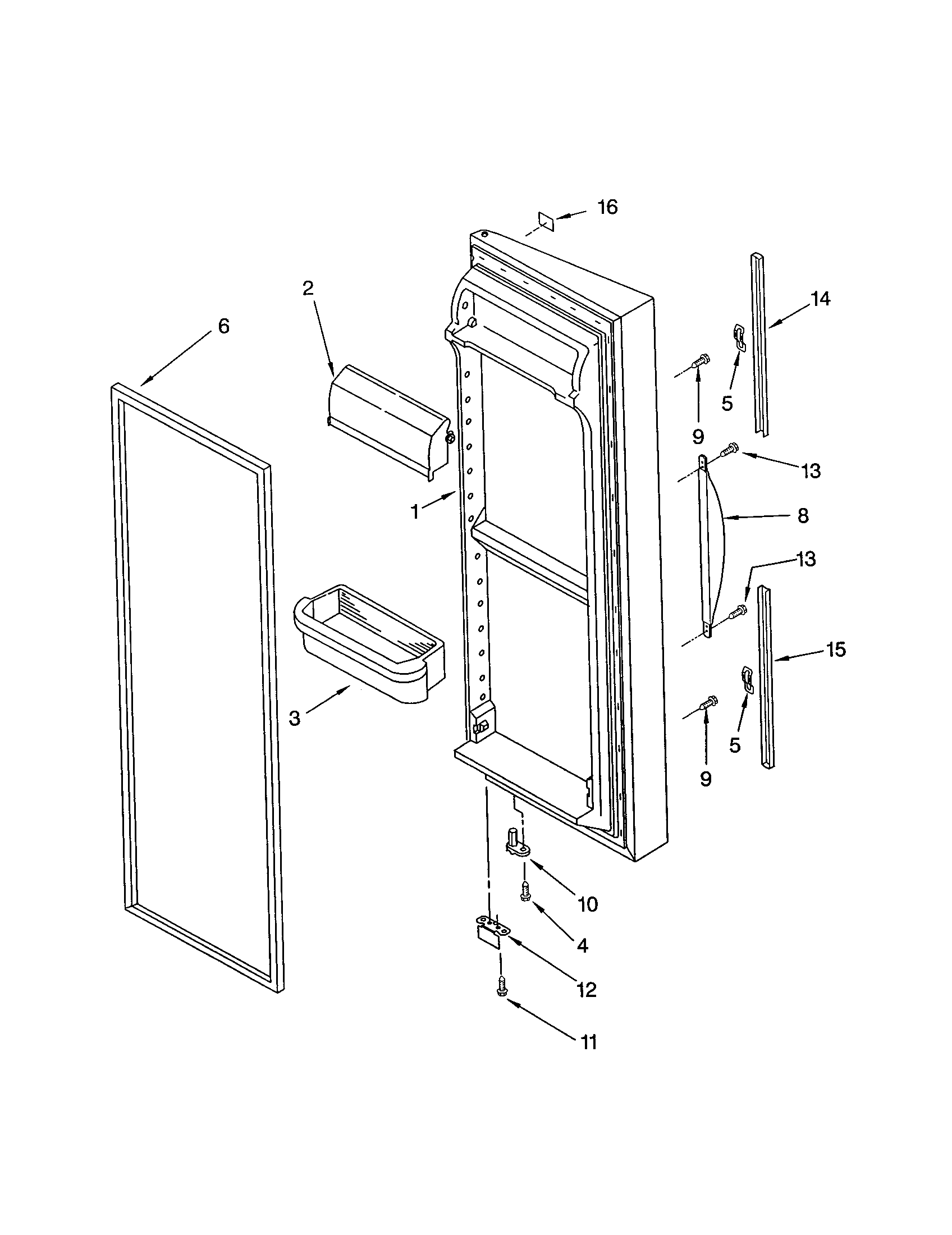 Kenmore 10653792200 refrigerator door diagram
