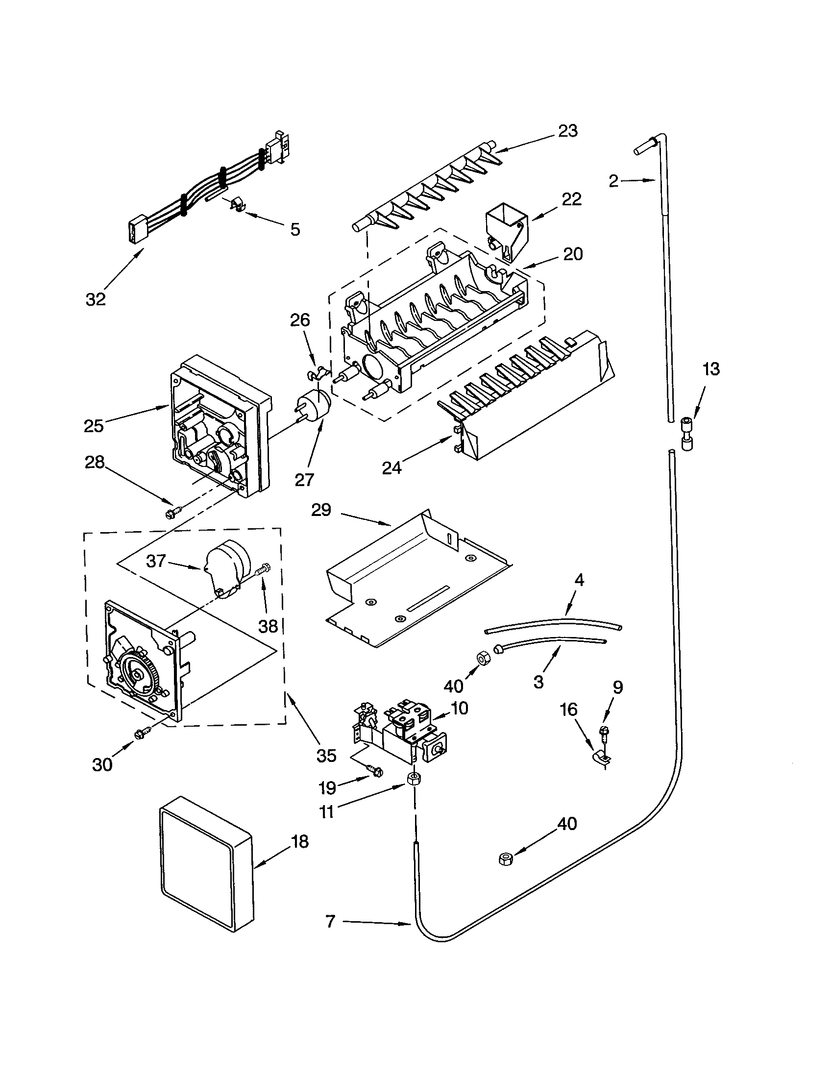 Kenmore 10653792200 icemaker diagram