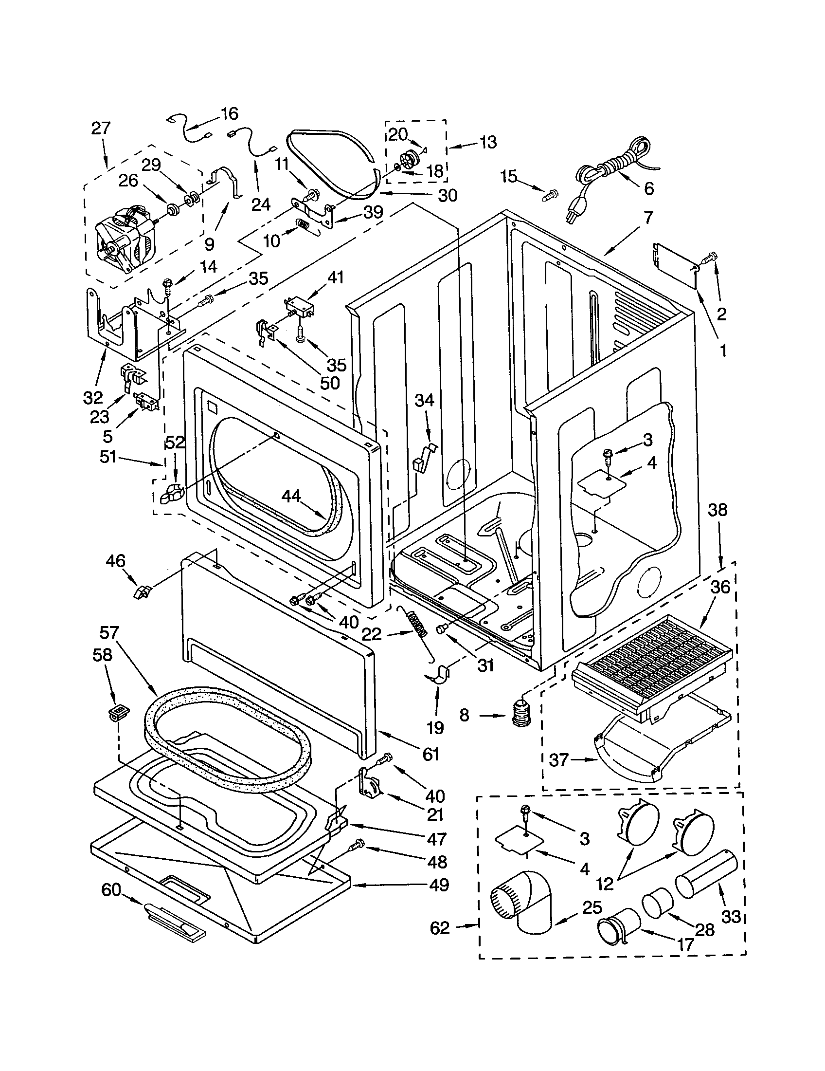 Kenmore 11073912100 cabinet diagram