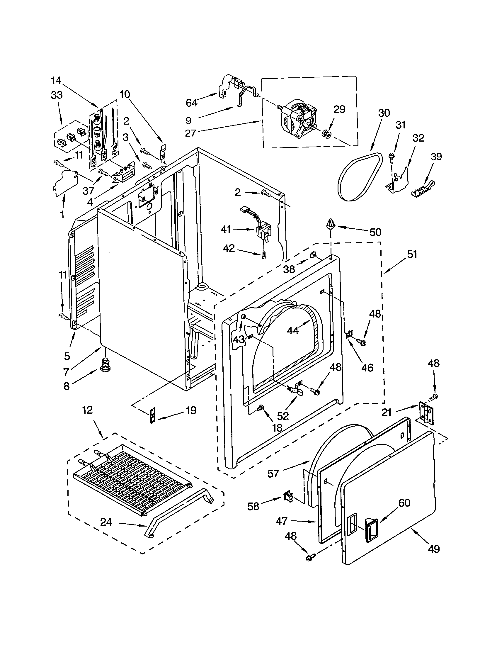 Kenmore 11064924200 cabinet diagram