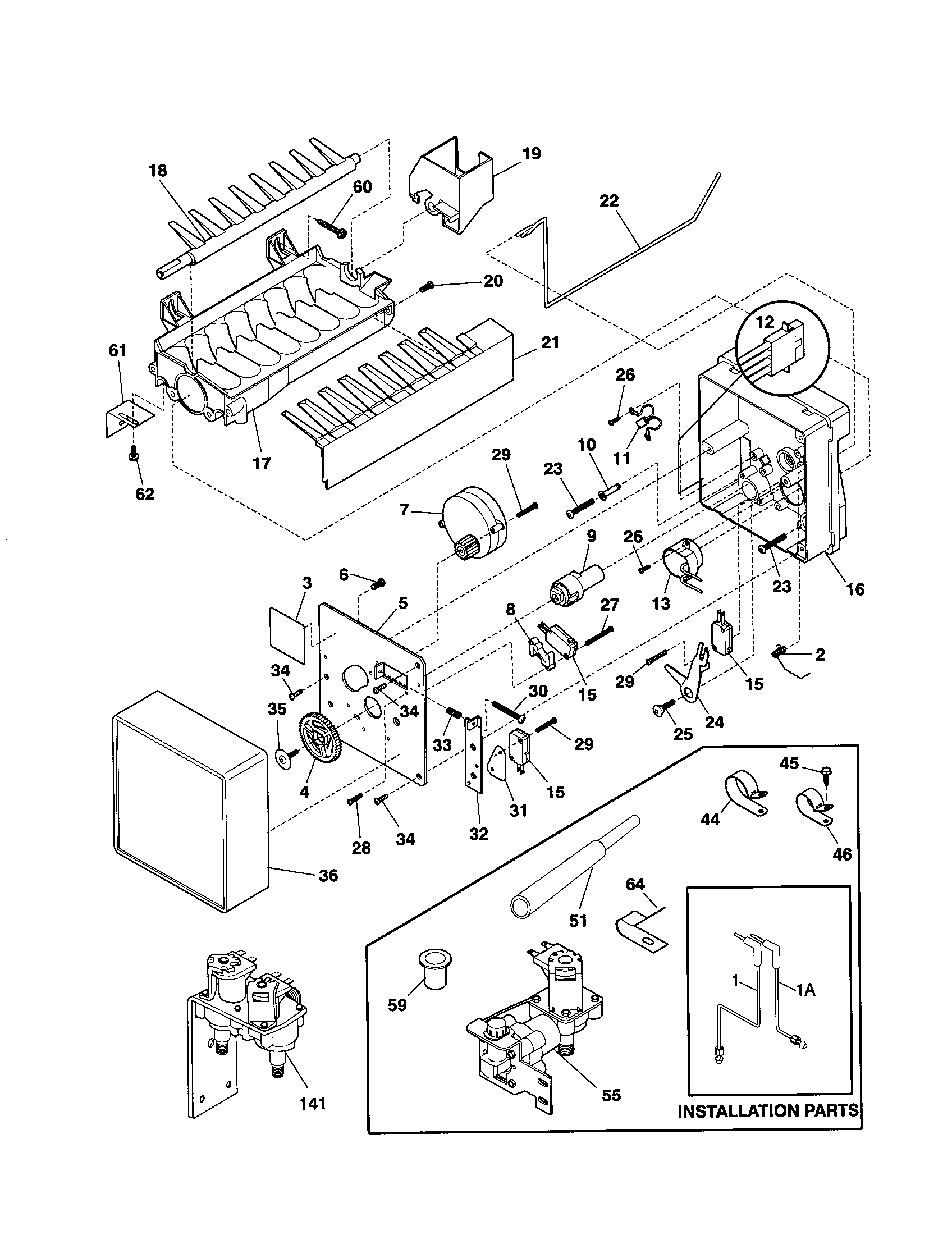 Frigidaire FRS26ZPHD3 ice maker diagram