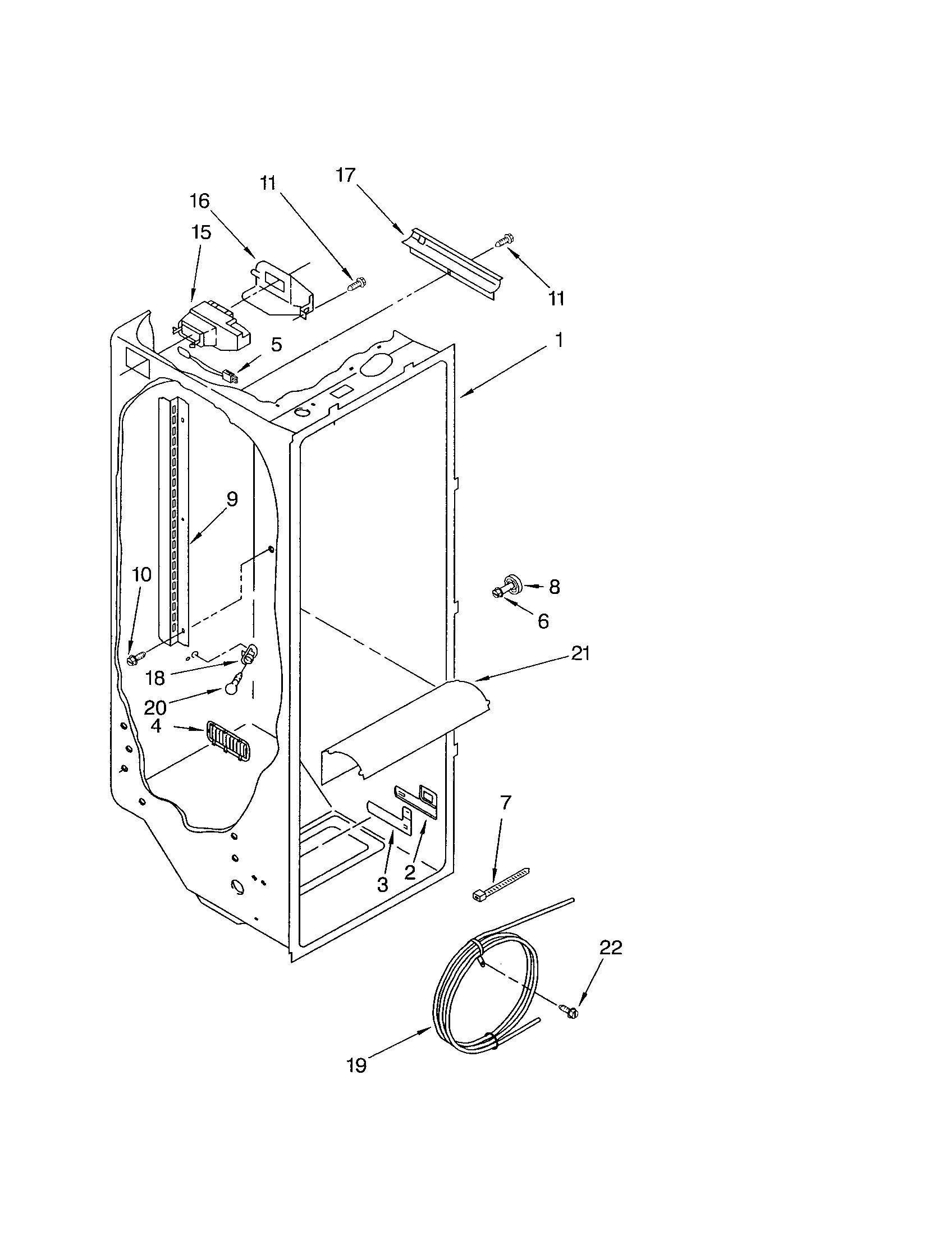 Kenmore 10653206200 refrigerator liner diagram