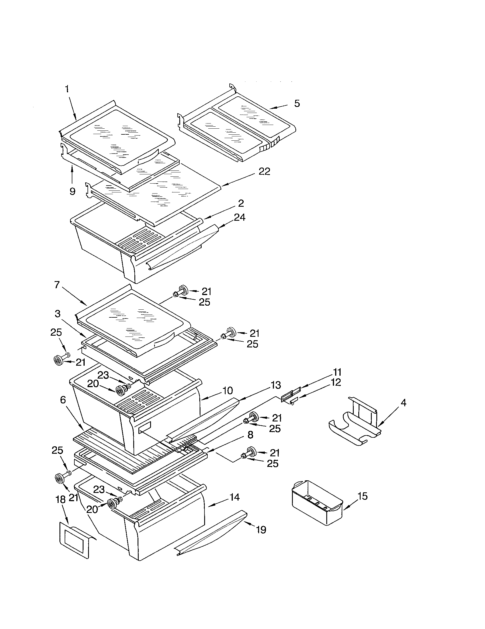 Kenmore 10653206200 refrigerator shelf diagram