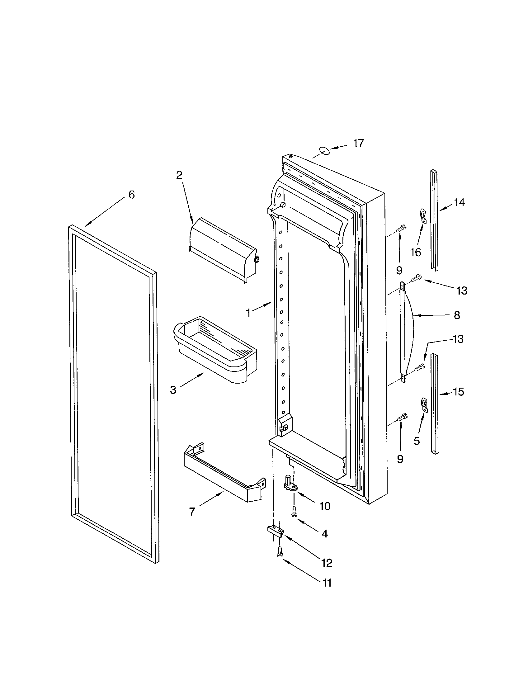 Kenmore 10653206200 refrigerator door diagram