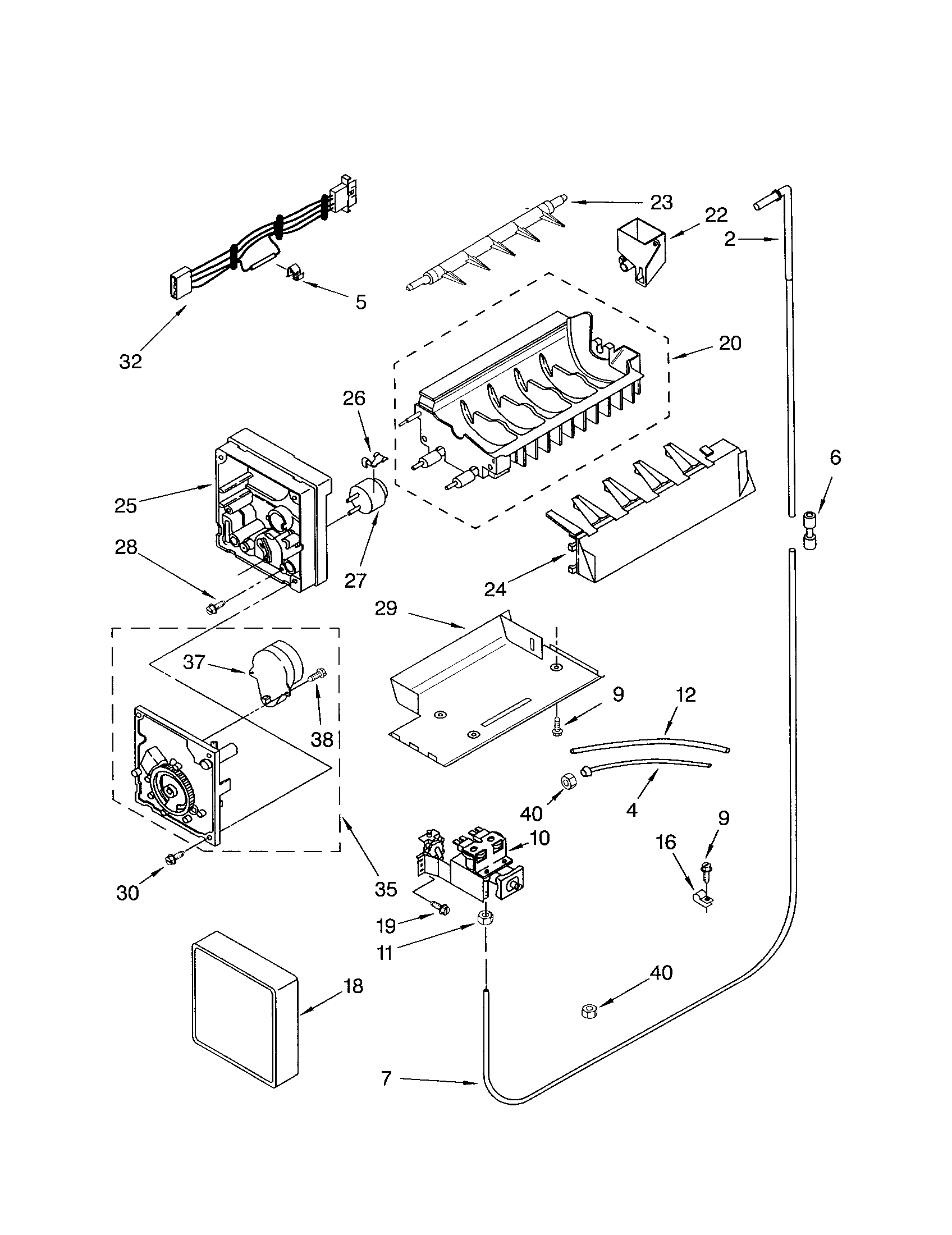Kenmore 10653206200 icemaker diagram
