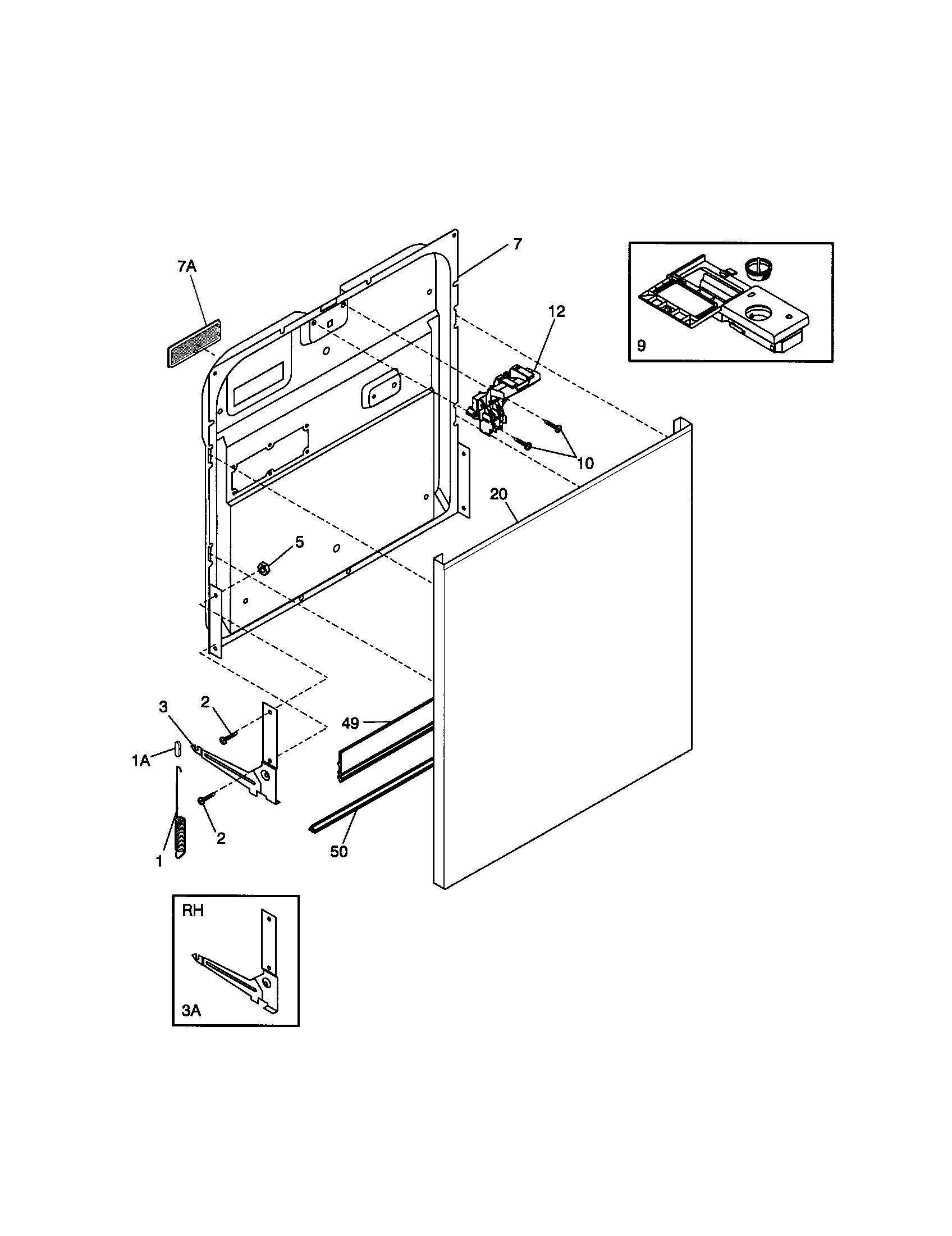 Frigidaire FDB836GFS6 door diagram