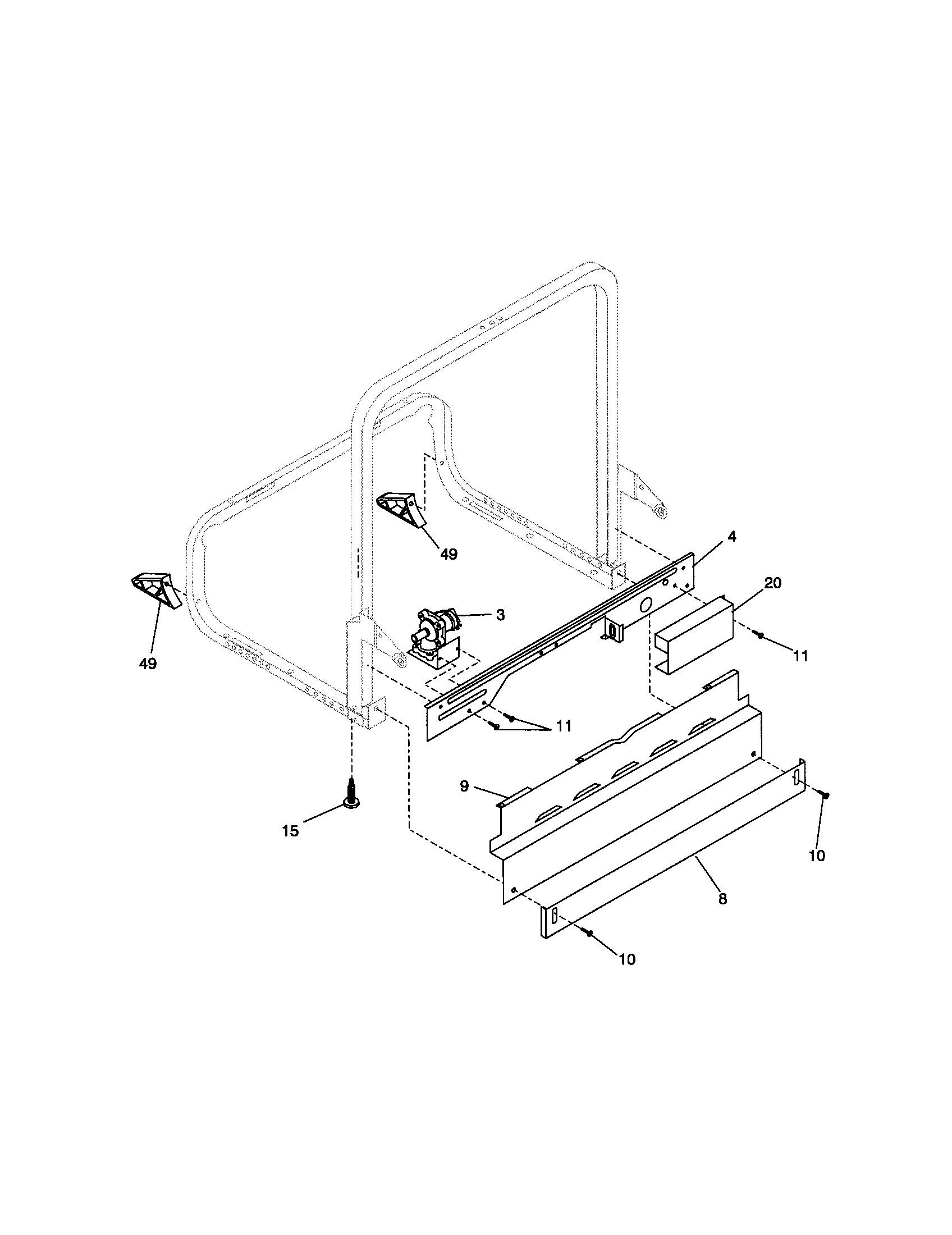 Frigidaire FDB836GFS6 frame diagram