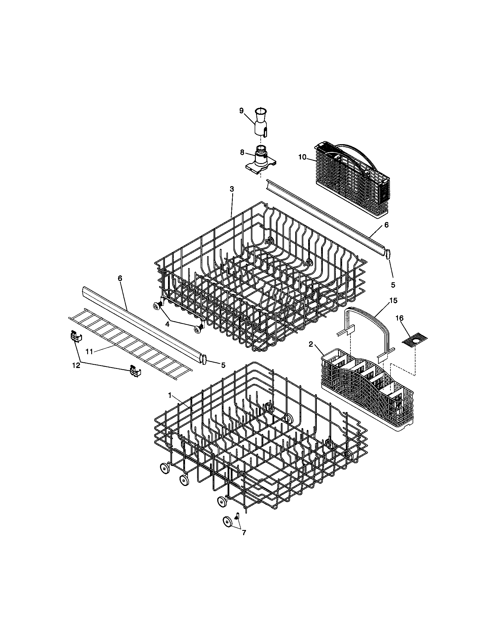 Frigidaire FDB836GFS6 racks diagram