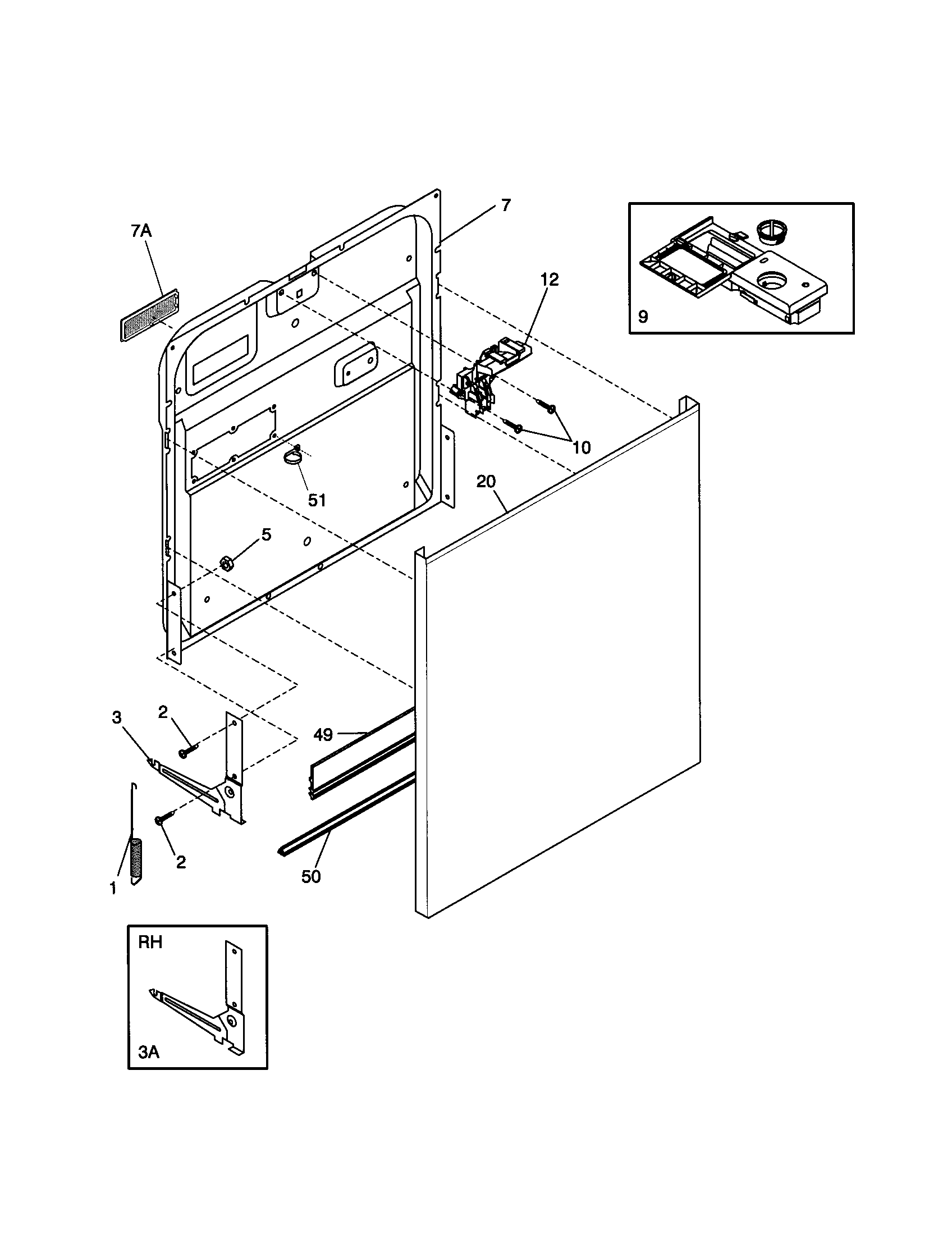 Frigidaire FDB836GFS4 door diagram