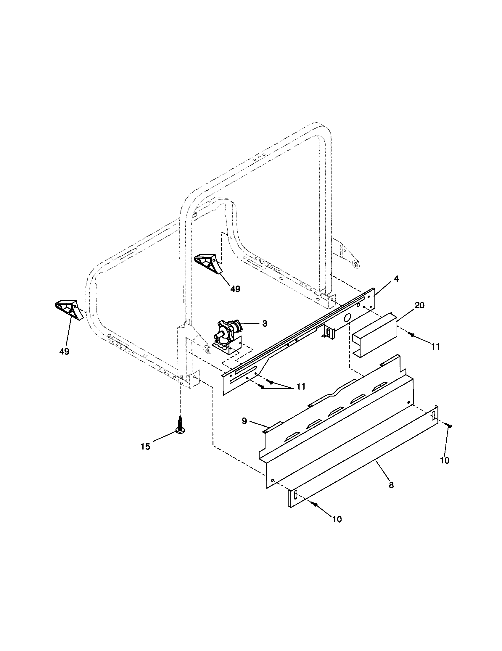 Frigidaire FDB836GFS4 frame diagram