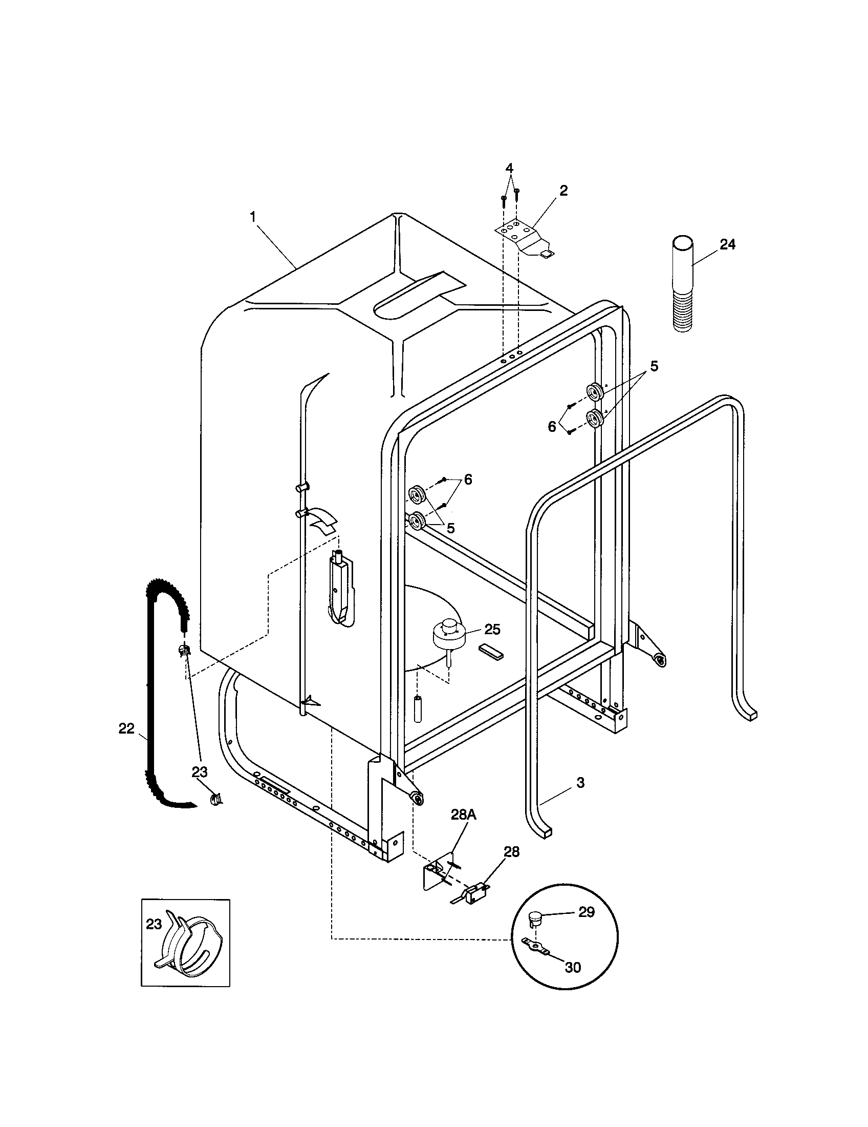 Frigidaire FDB856RJS0 tub diagram