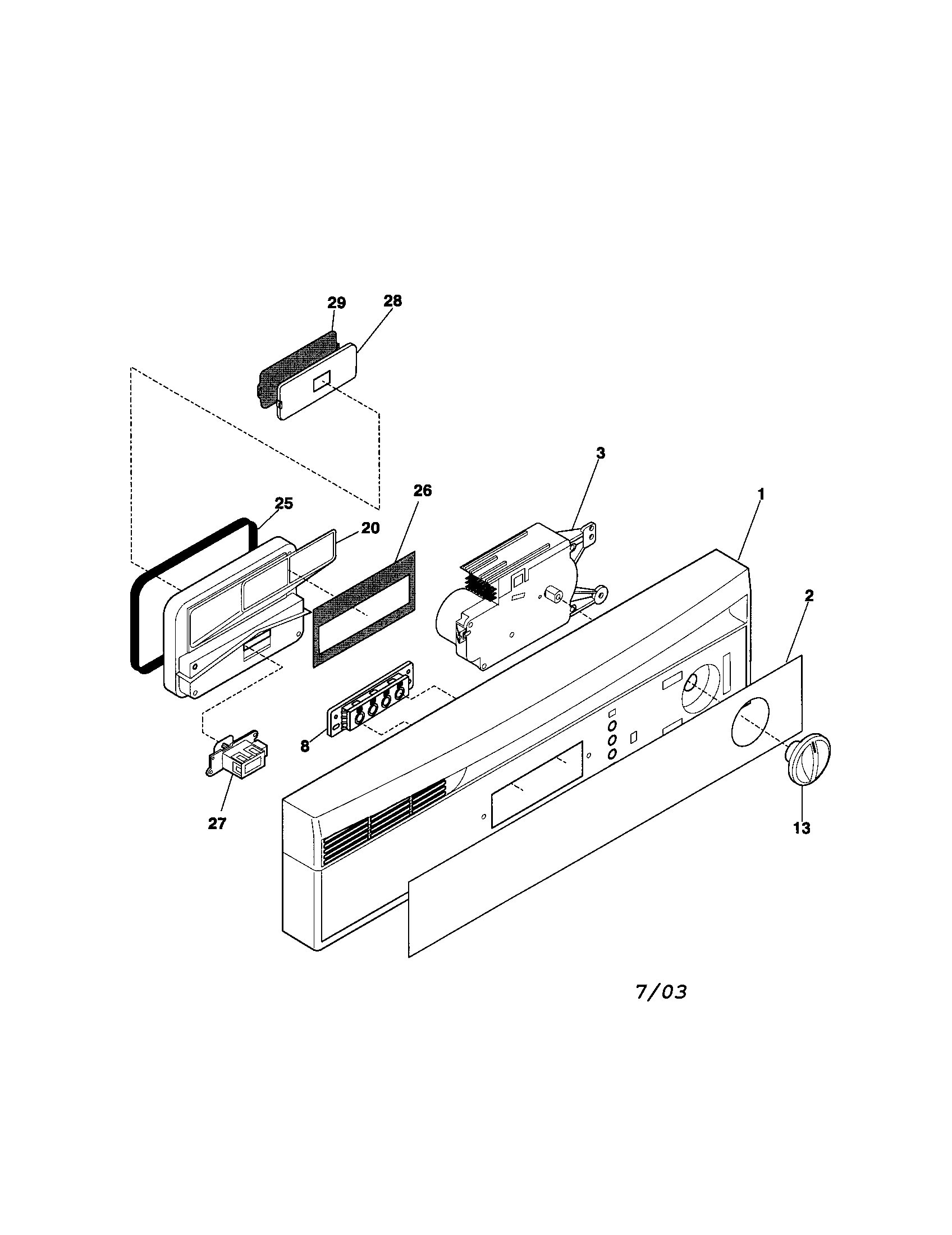 Frigidaire FDB421RFR5 control panel diagram