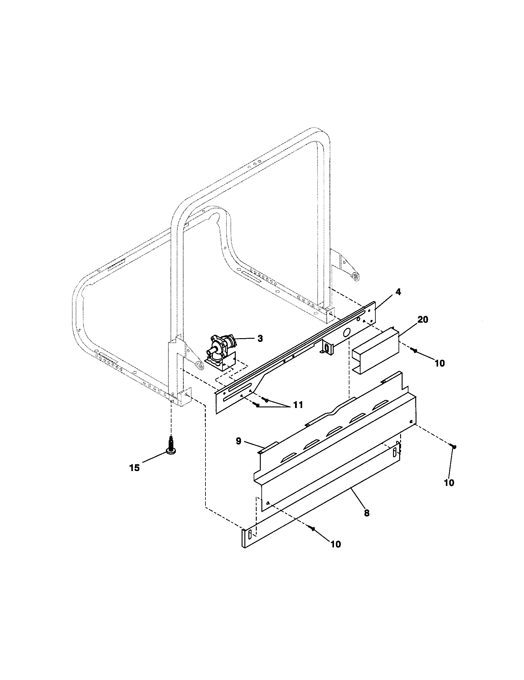 Frigidaire FDB421RFR5 frame diagram