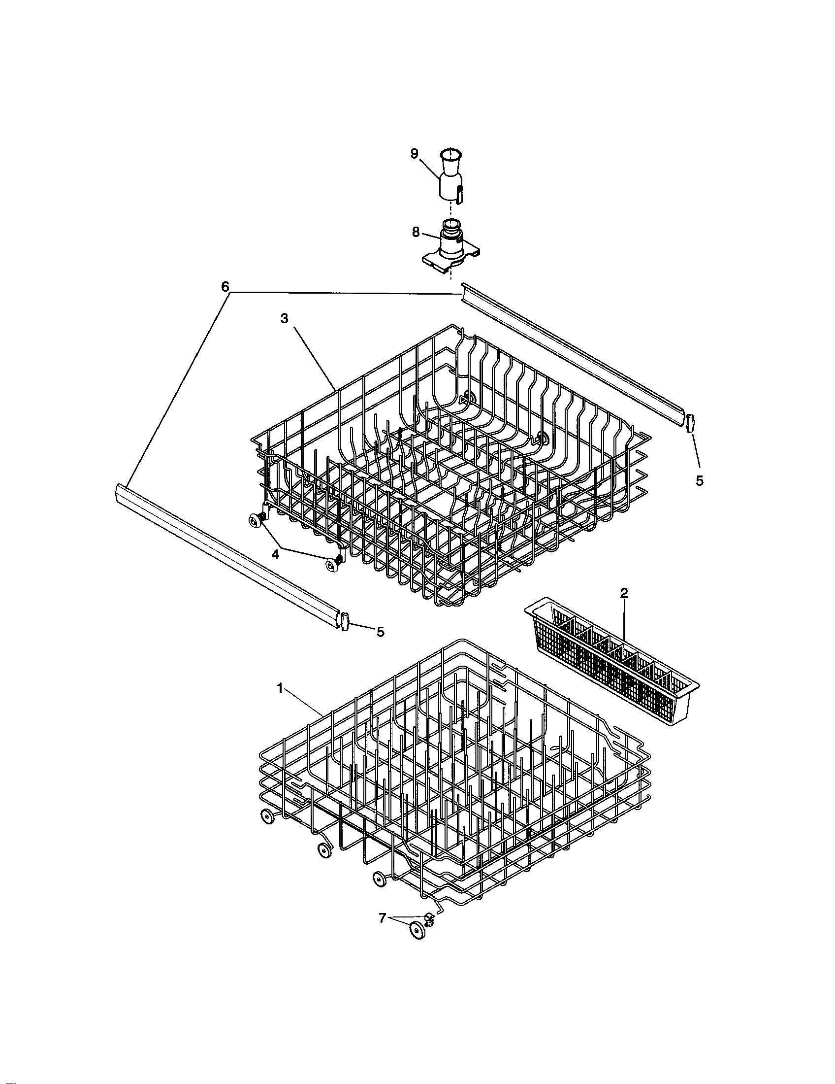 Frigidaire FDB421RFR5 racks diagram
