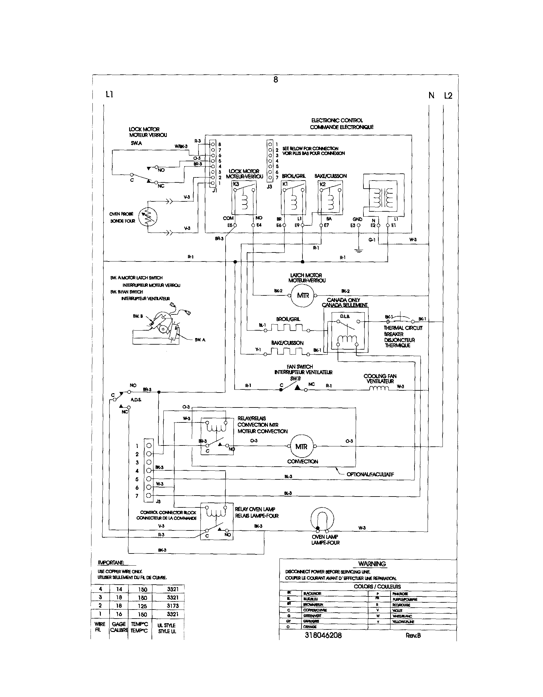 Frigidaire FEB386CEBH wiring diagram diagram
