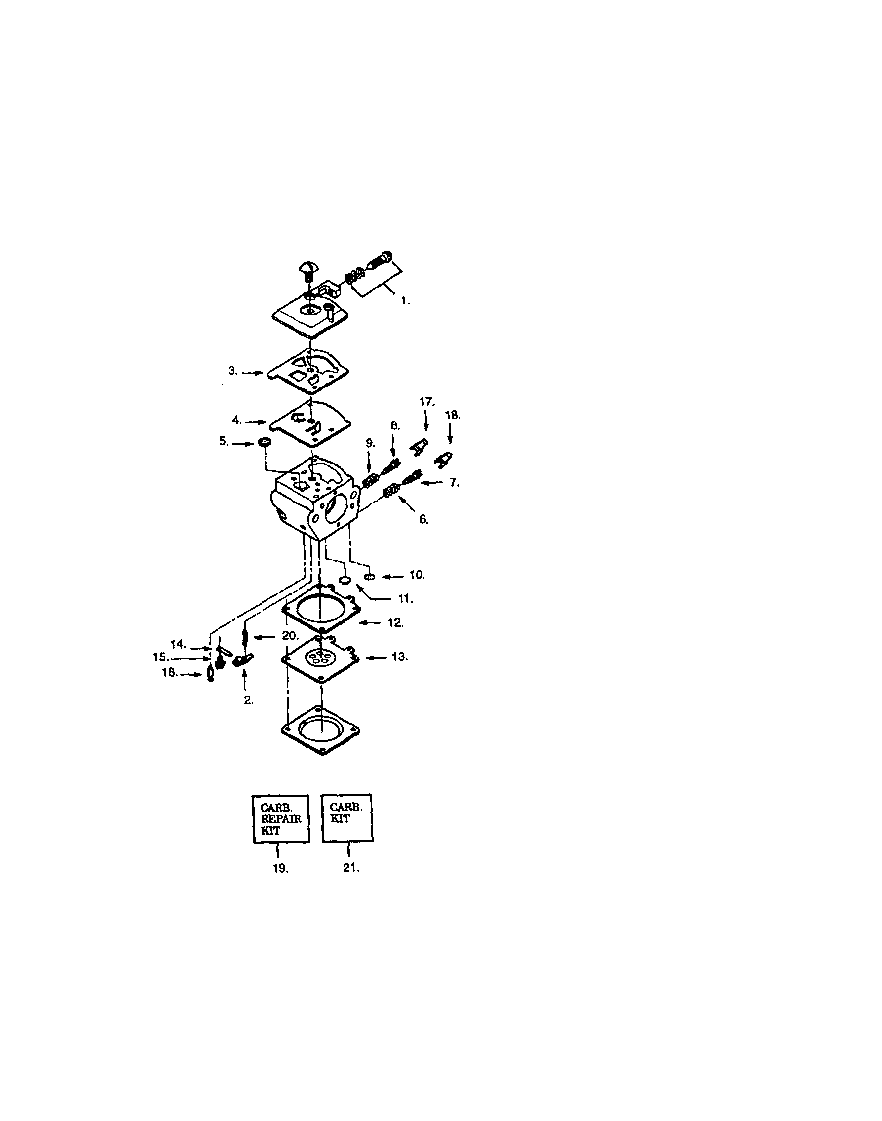 Craftsman 358351040 carburetor kit #530-069703 diagram