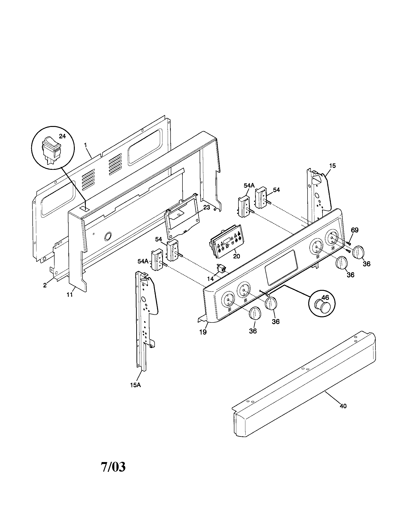 Frigidaire FEF365BGWD backguard diagram