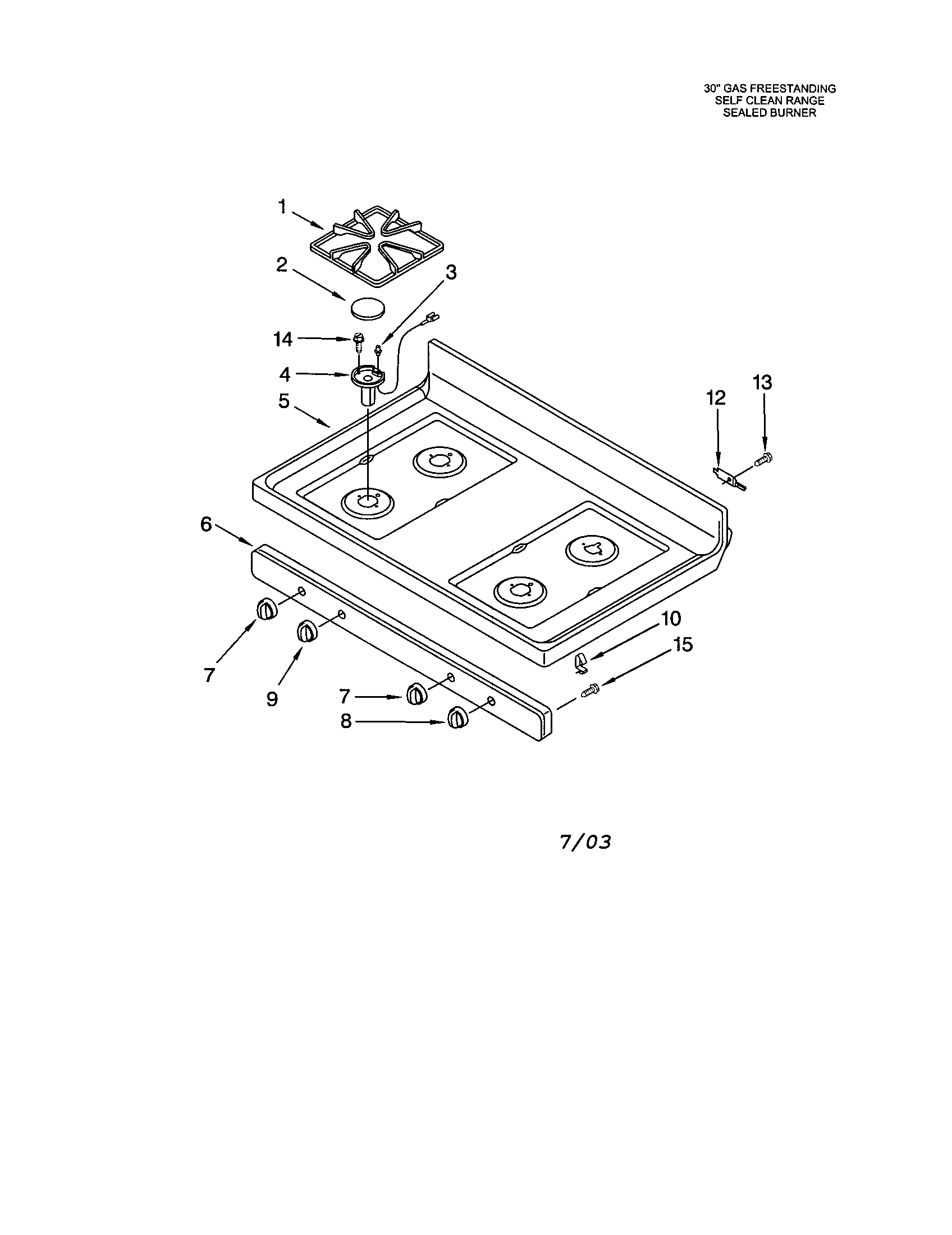 Whirlpool SF387LEGZ0 cooktop diagram